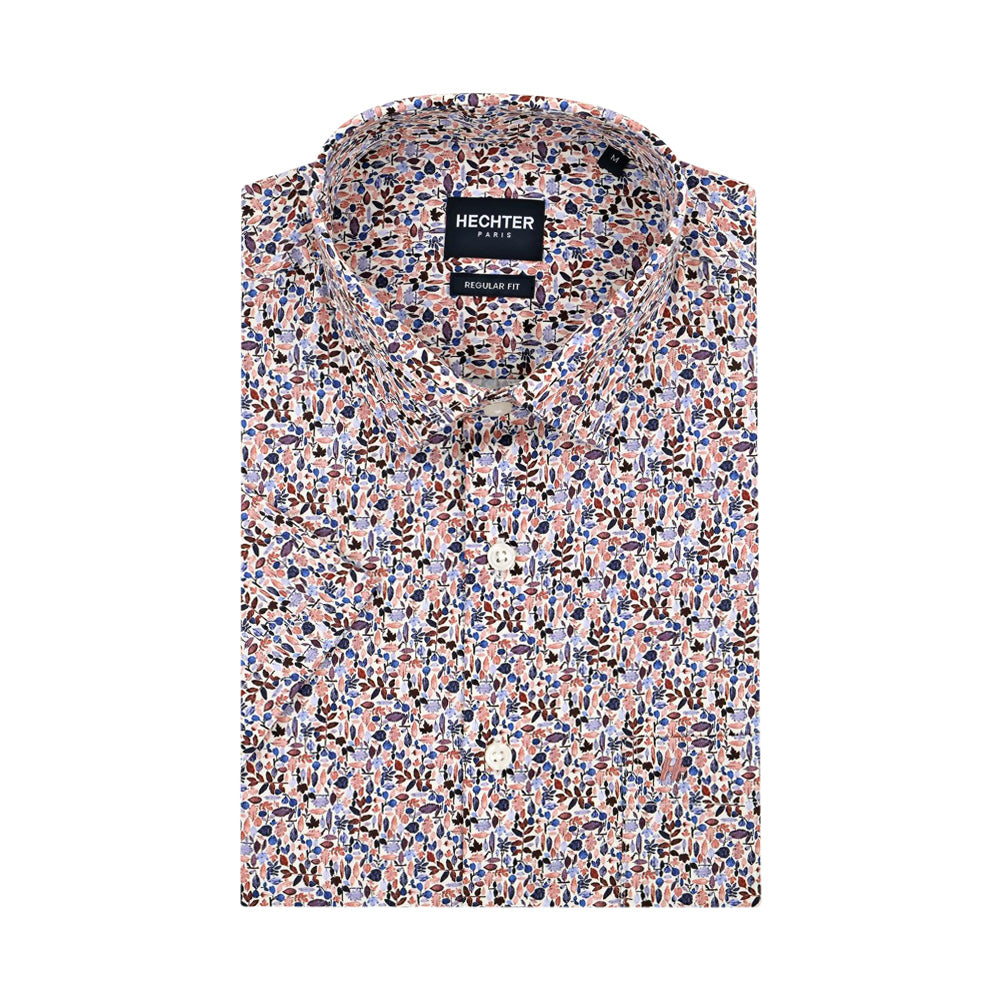 Hechter 100% Cotton Short Sleeve Casual Shirt for Men - Breathable Summer Tops - Perfect for Office, Travel & Outdoor Activities
