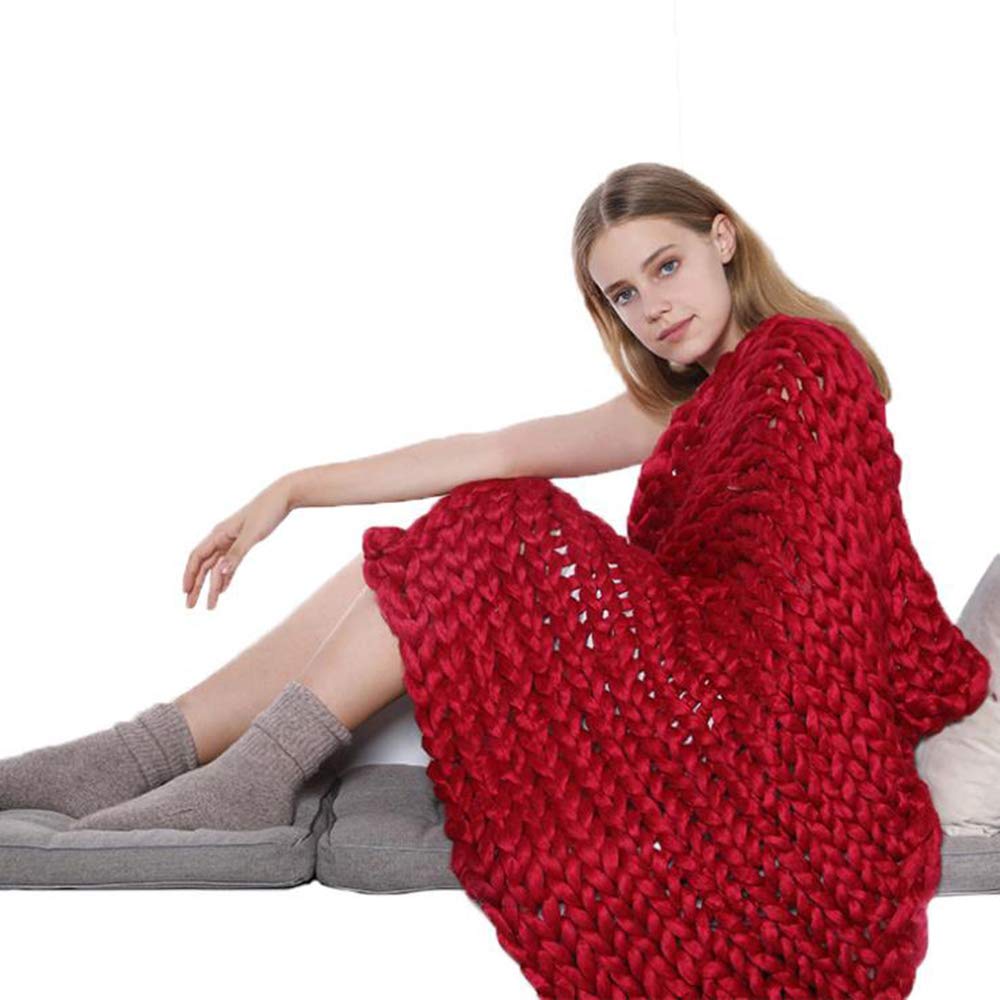 Handwoven Chunky Knit Throw Blanket - Extra Large 80x80cm Soft Cable Knit Blanket for Bed, Couch & Home Decor - Grey Yarn Braided Cozy Blanket for Winter, Gifts & Relaxation
