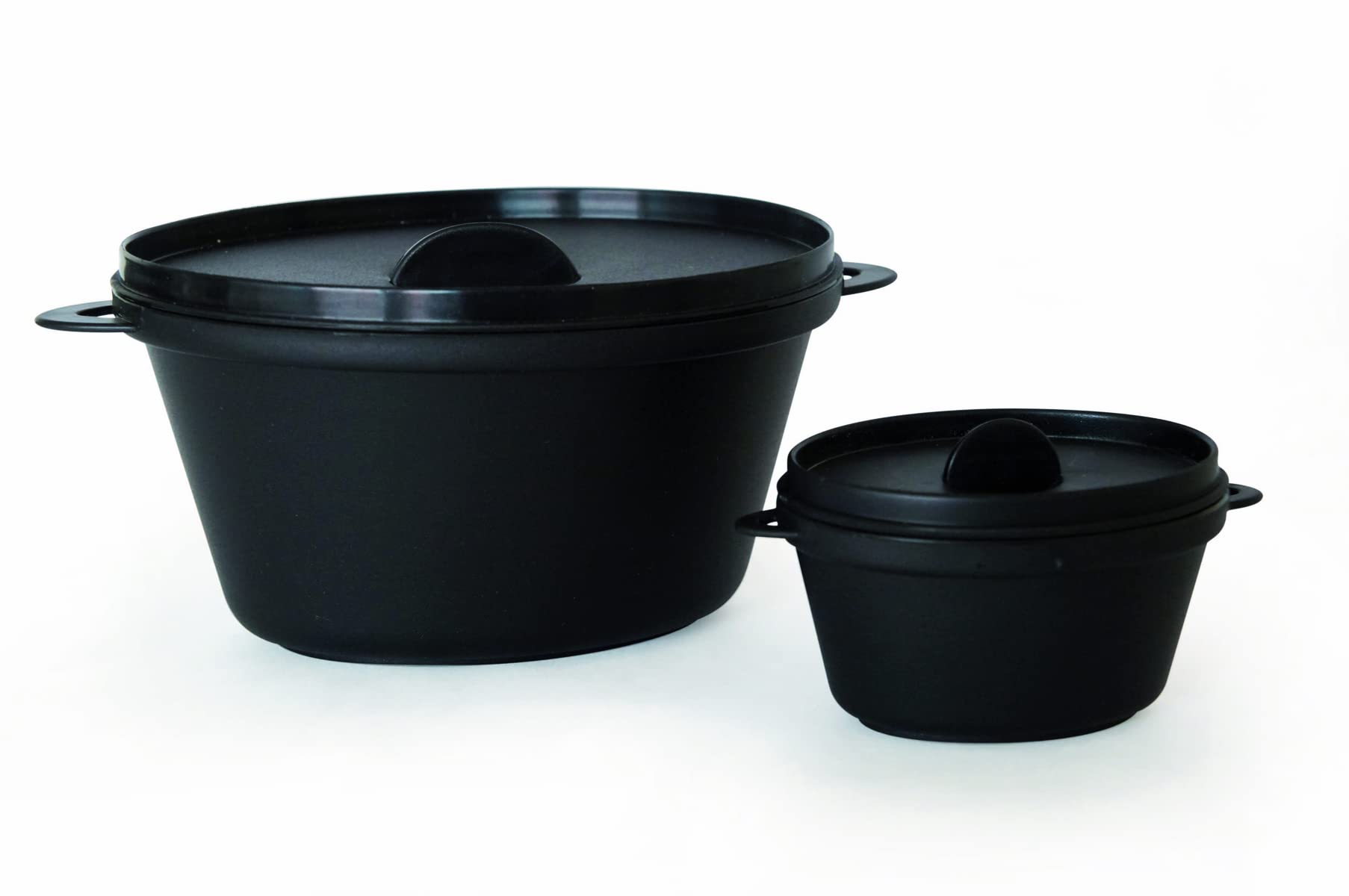 PacknWood 209MBMCOC - 2.5 oz Small Black Plastic Containers with Lids (Case of 200) - Round Food Storage Pots for Spices, Dressings, Samples & Crafts - BPA-Free Mini Containers for Home, Kitchen & DIY Projects