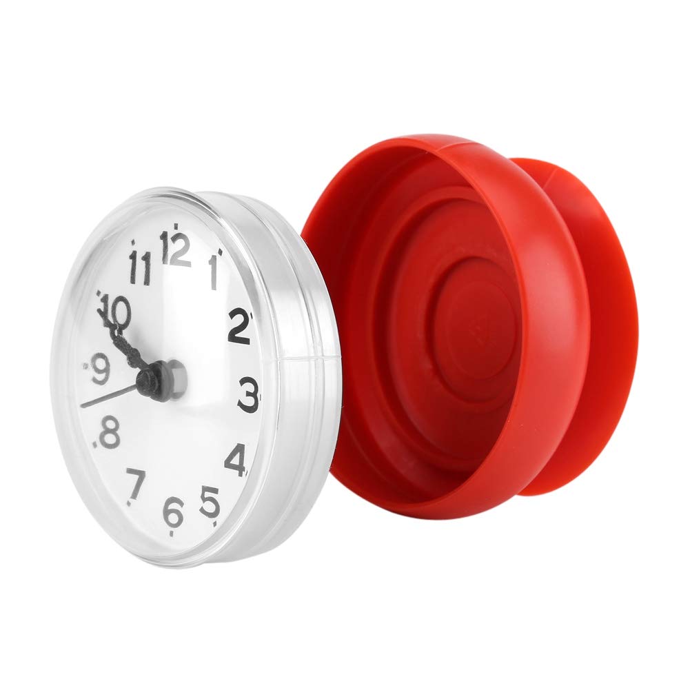Waterproof Bathroom Clock with Suction Cup - Silent Non-Ticking Wall Clock for Shower, Kitchen & Bathroom (Red) - Perfect for Spa, Gym, Pool Area & Home Decor