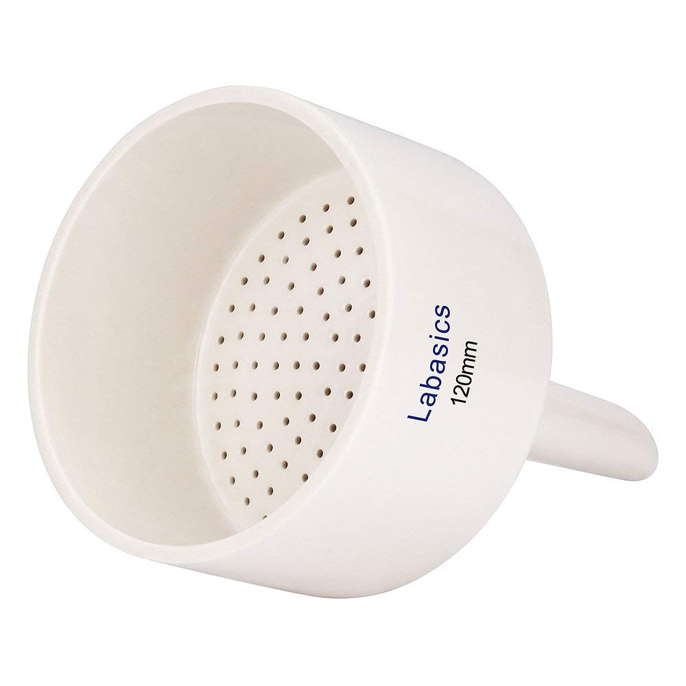 Labasics Porcelain Buchner Funnel 120mm - 12cm OD 11cm ID Laboratory Filter Funnel for Vacuum Filtration, Chemistry Experiments & Scientific Research