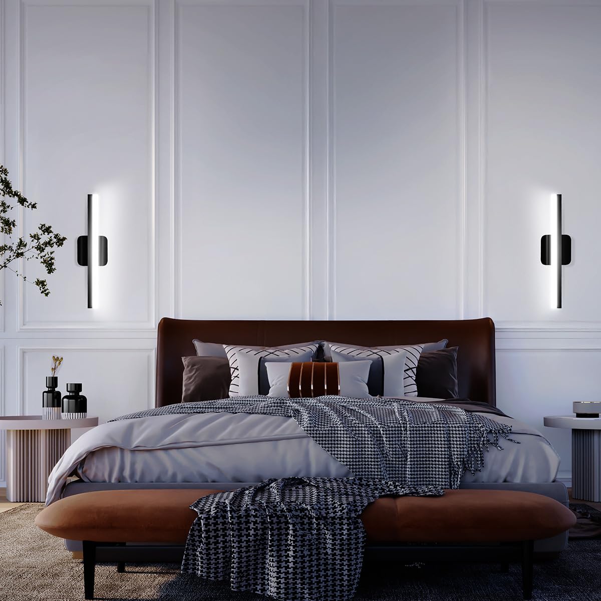 Yarra-Decor 16-inch LED Bathroom Vanity Light Bar - Modern Mirror Lighting Fixture with 6000K Daylight White, Dimmable Wall Sconce for Bathroom, Bedroom & Makeup Area (Black) - Perfect for Vanity Mirror Illumination and Ambient Lighting