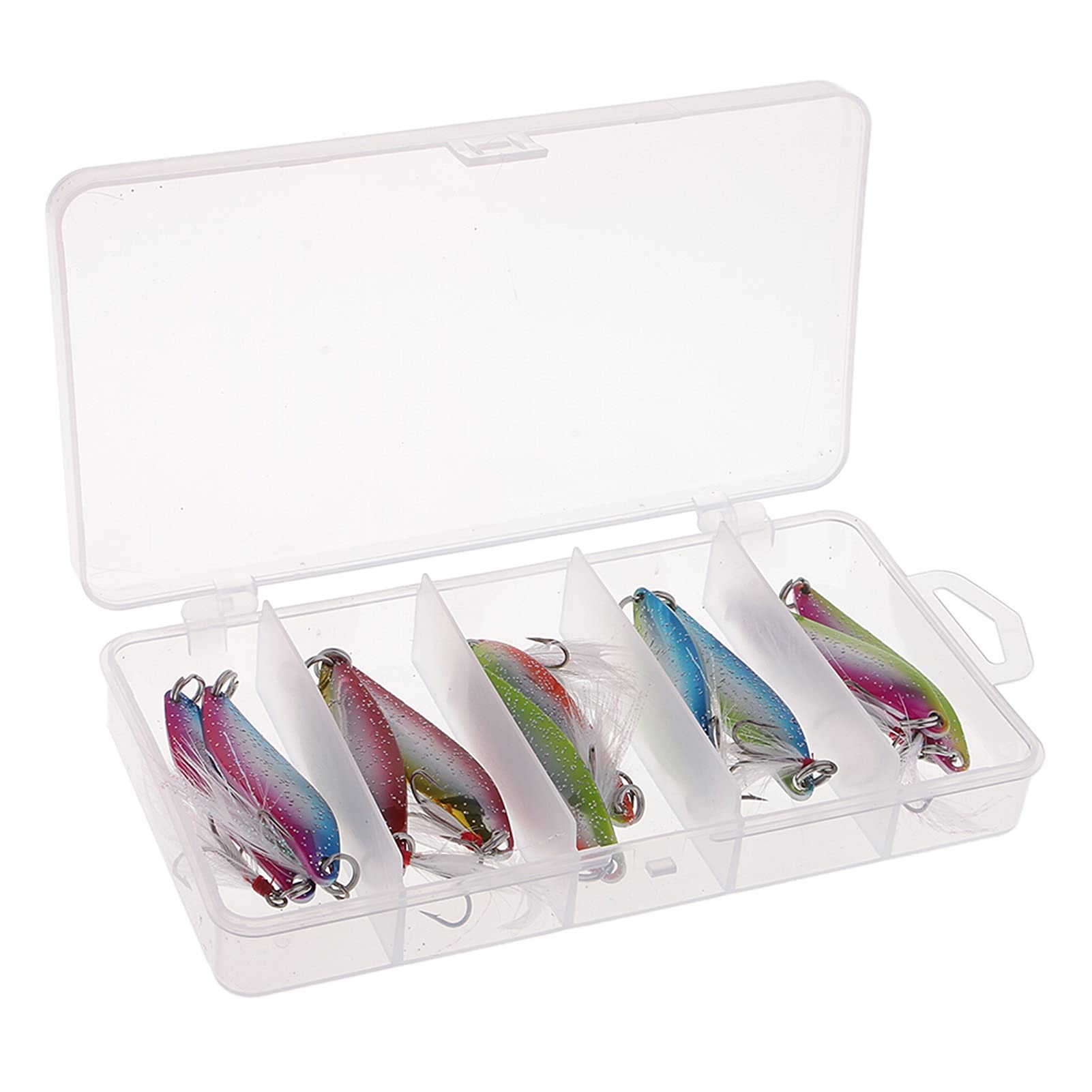 10x Spoon Fishing Lures with Sequins - 8g Trout Hard Bait Wobblers & Attractants for Freshwater Fishing - Perfect for Lake, River and Stream Angling
