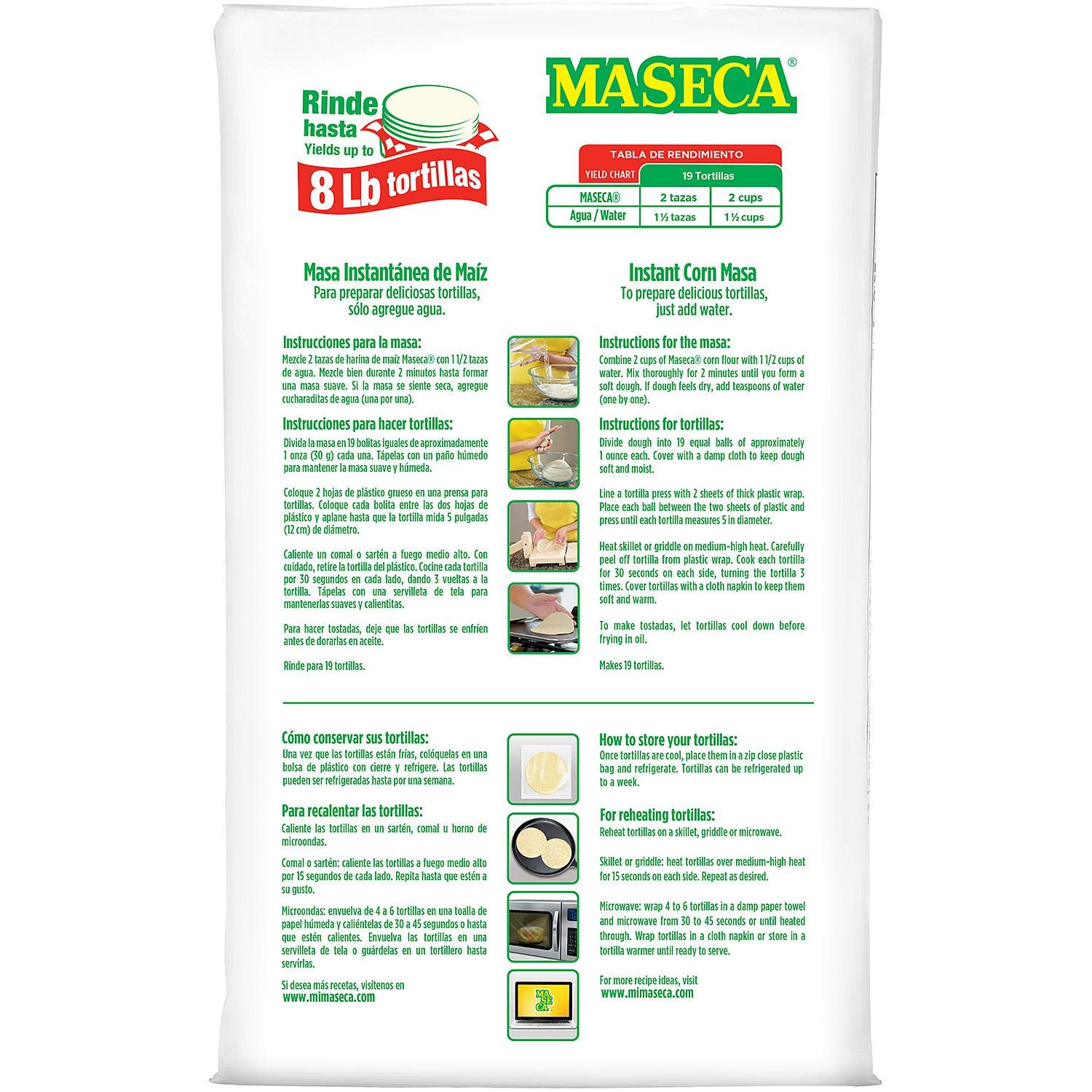 Premium White Maseca Corn Flour - Gluten Free, 2 Kg (4.4 lb) - Authentic Mexican Cooking Flour for Tortillas, Tamales & More (New Version) - Perfect for Home Chefs & Mexican Cuisine Lovers