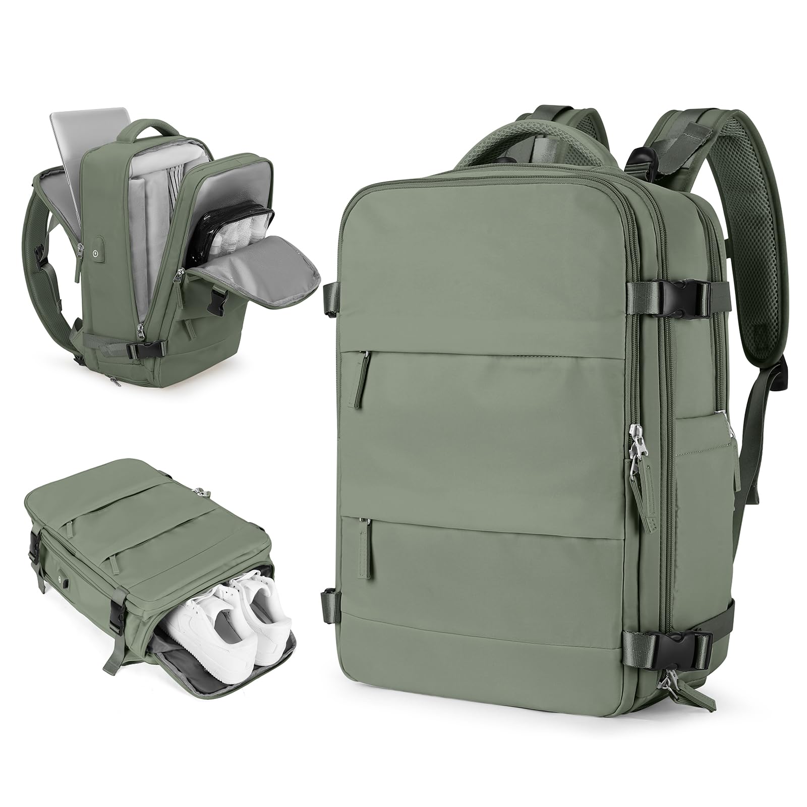 Waterproof Airline Approved Travel Backpack for Women & Men - Carry On Personal Item Bag for Flights, College Laptop Backpack - Perfect for Air Travel, Commuting, and Campus Use