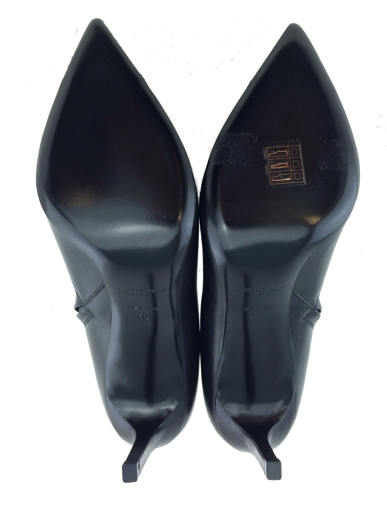 Saint Laurent Studded Pointed Toe Ankle Boots Women's Size 10 Black Leather - Perfect for Night Out, Party & Evening Events