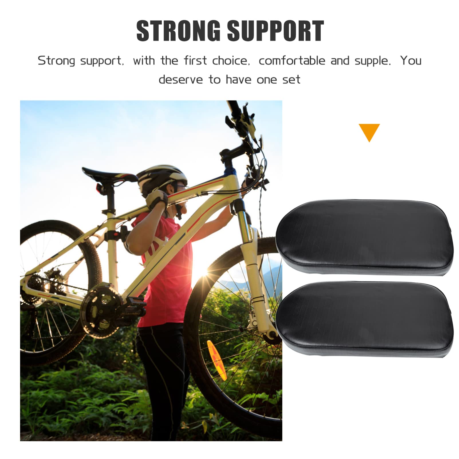 **BESPORTBLE 2-Pack Bike Seat Cushion – Comfortable Rear Infant Bike Mat & Carrier for Kids – Thickened Leather Baby Stroller Seat Cover – Perfect for RV Roof Vents & Round Bike Racks – Ideal for Family Cycling & Outdoor Adventures**