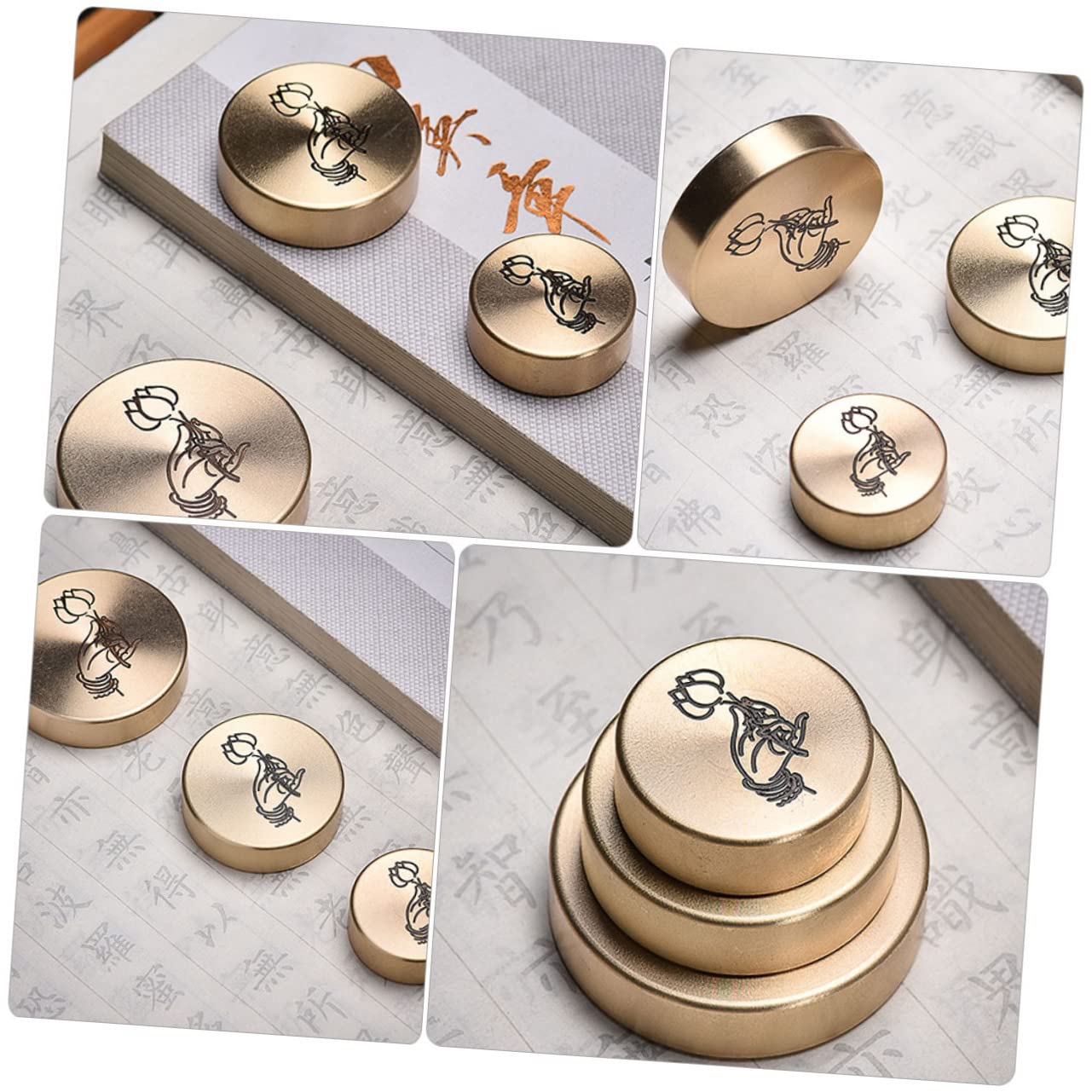 Personalized Copper Round Paperweight - Handcrafted Home Office Desk Decor for Calligraphy, Painting & Stationery | Japanese-Inspired Aesthetic Gift for Writers & Artists