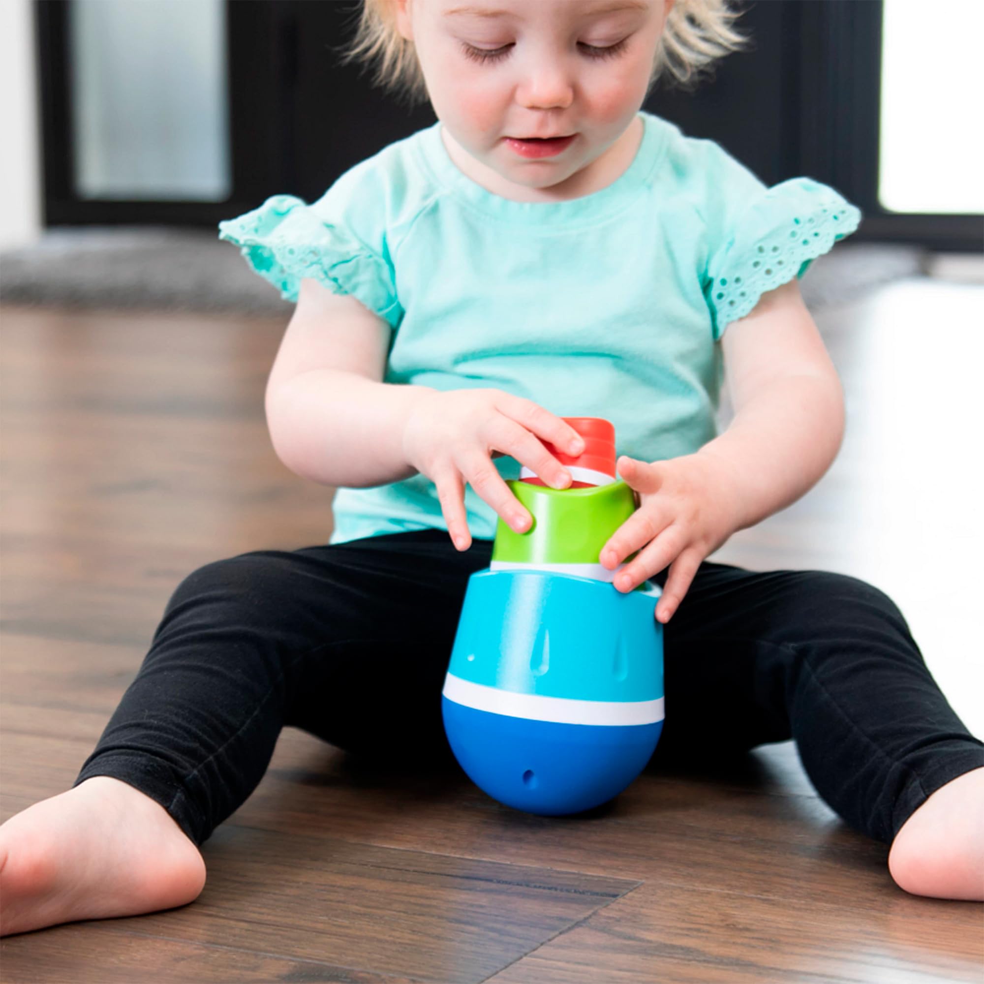 TumbleRoos Wobble Stacking Toy for Babies & Toddlers - Fine Motor Skills Development Play