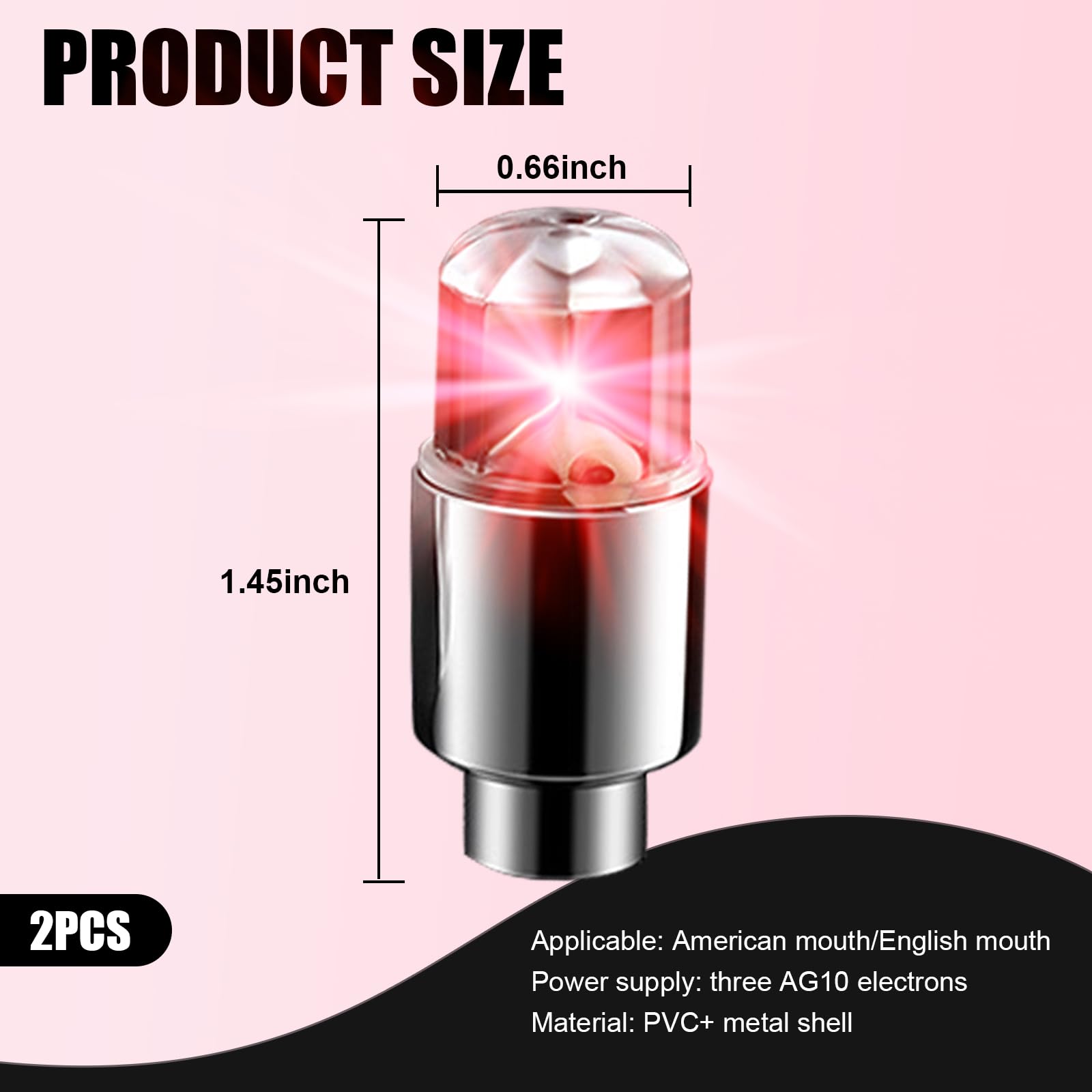 6 PCS Waterproof PVC Car Tire Lights - Universal LED Flash Light Bulbs for Cars, Trucks, SUVs, Motorcycles & Bikes - Durable Metal Vehicle Tire Decorations (Red) - Perfect for Night Rides, Car Shows & Custom Vehicle Lighting