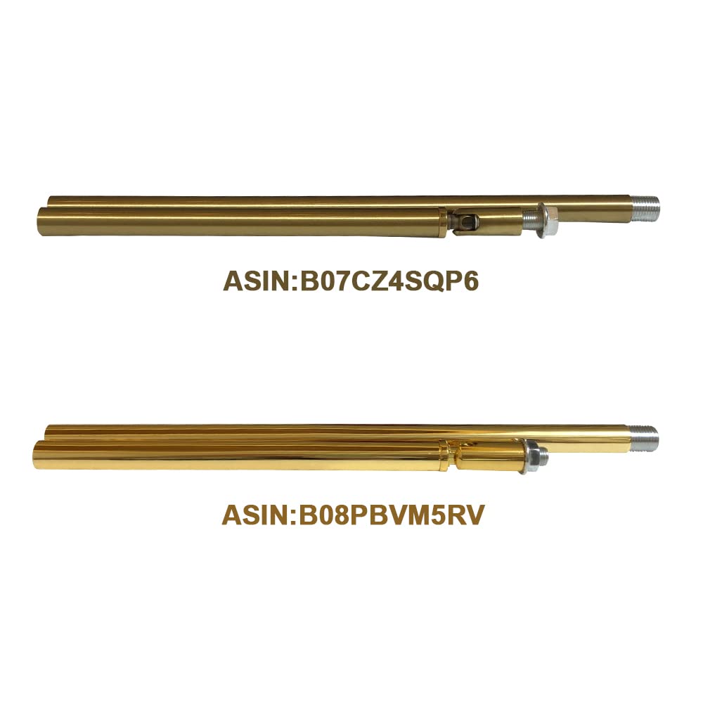 BOKT Downrod Extension Lamp Stem - Pendant Light Extension Rod with Threaded Tube & Sloped Ceiling Adapter Kit - Perfect for Vaulted or Angled Ceilings (Brass Finish) - Ideal for Dining Rooms, Living Rooms, and Bedroom Lighting