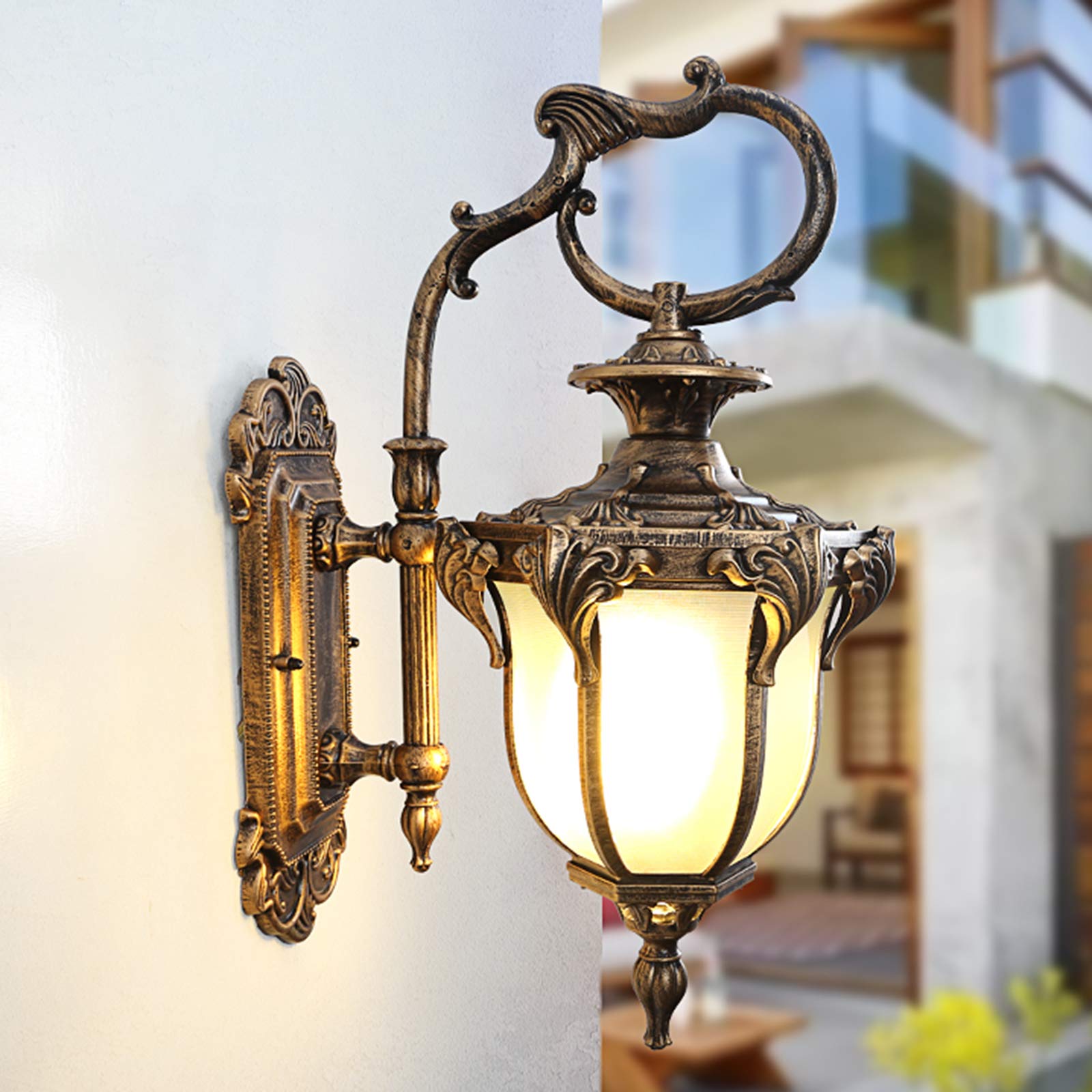 DNYSYSJ Bronze Outdoor Wall Light - Waterproof Exterior Wall Sconce with Rust-Resistant Finish - Wall Mounted Lamp for Porch, Patio, Garden, Fence & House Exterior Decor - Perfect for Outdoor Lighting, Landscape Illumination and Nighttime Safety