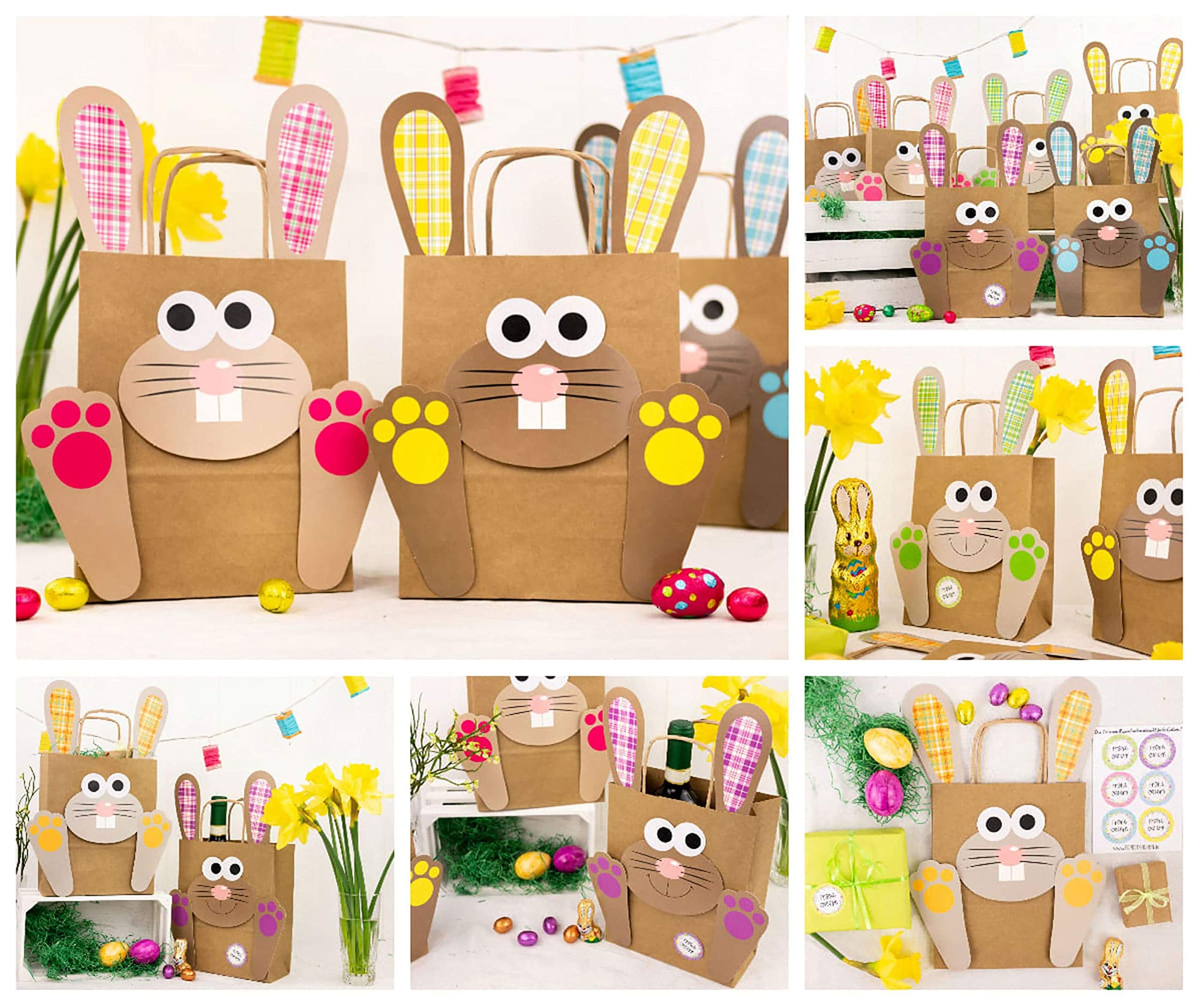 DIY Easter Bunny Gift Bags - Colorful Easter Party Favors for Kids & Adults - Perfect for Easter Egg Hunts, Classroom Treats & Spring Celebrations