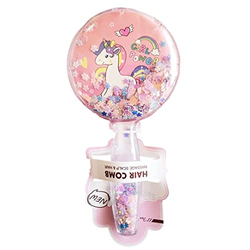 Unicorn Hair Brush for Kids & Women - Detangling Paddle Brush for Curly, Straight, Wet or Dry Hair - Cute Styling Comb for Girls & Toddlers (Random Color) - Perfect for Daily Hair Care, Gifts & Travel