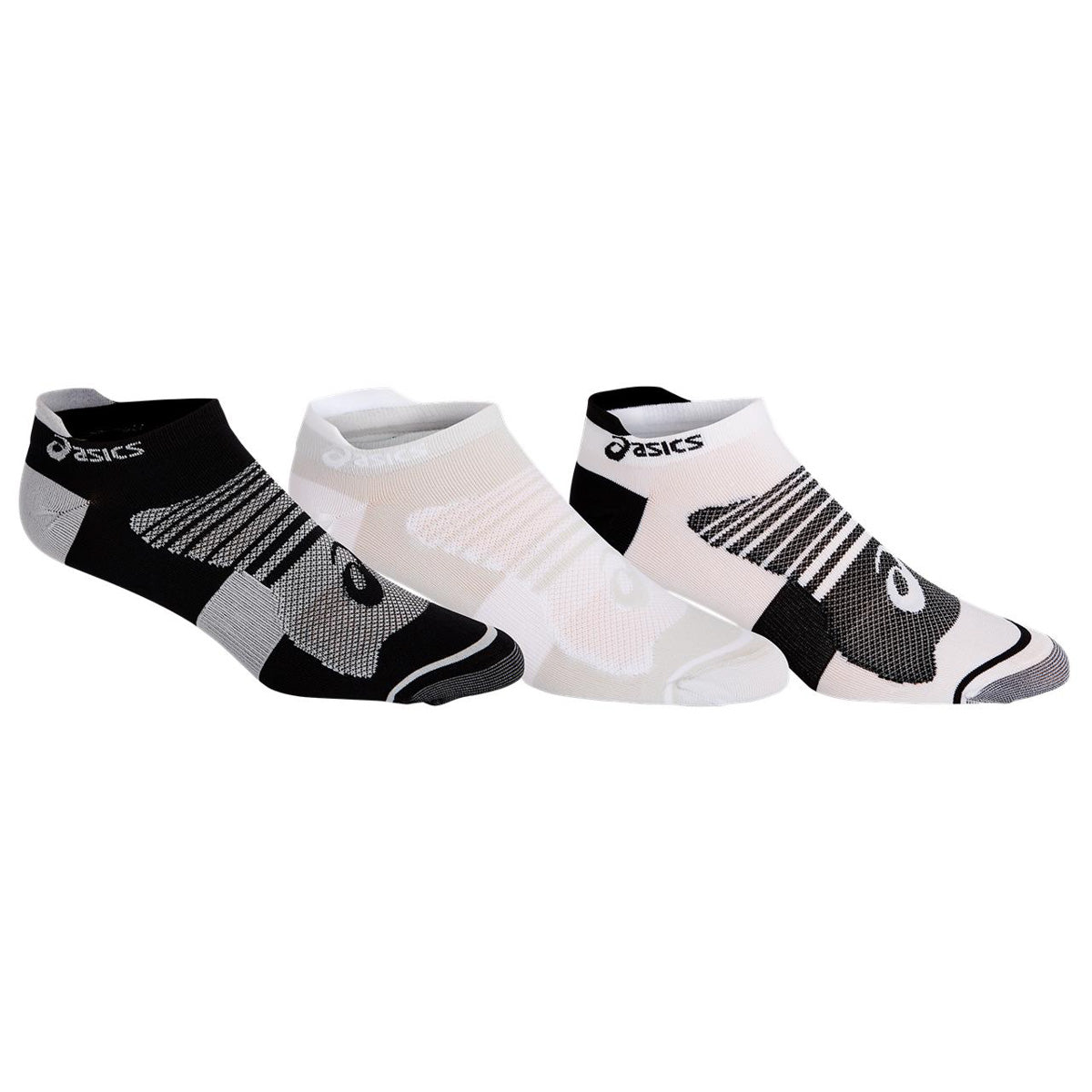 ASICS Men's Quick Lyte Plus Low Cut Athletic Socks 3-Pack - White/Perf Black - Breathable Running Socks for Gym, Sports & Everyday Comfort