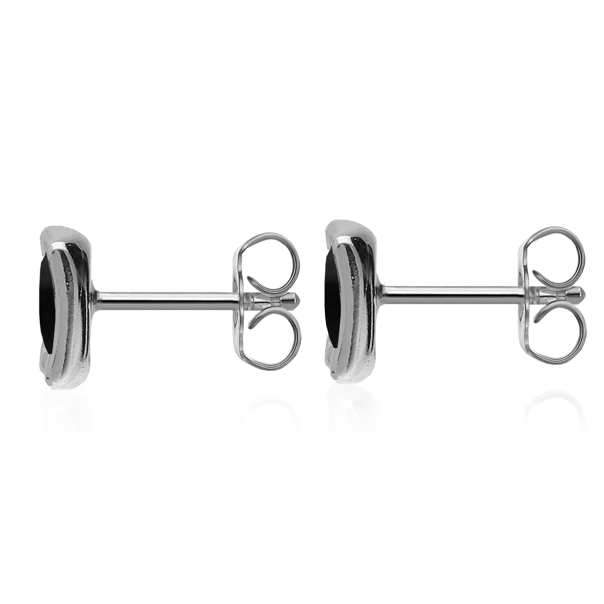 Sterling Silver Whitby Jet Square & Round Stud Earrings for Women – Elegant & Durable Jewelry for Everyday Wear, Parties & Special Occasions