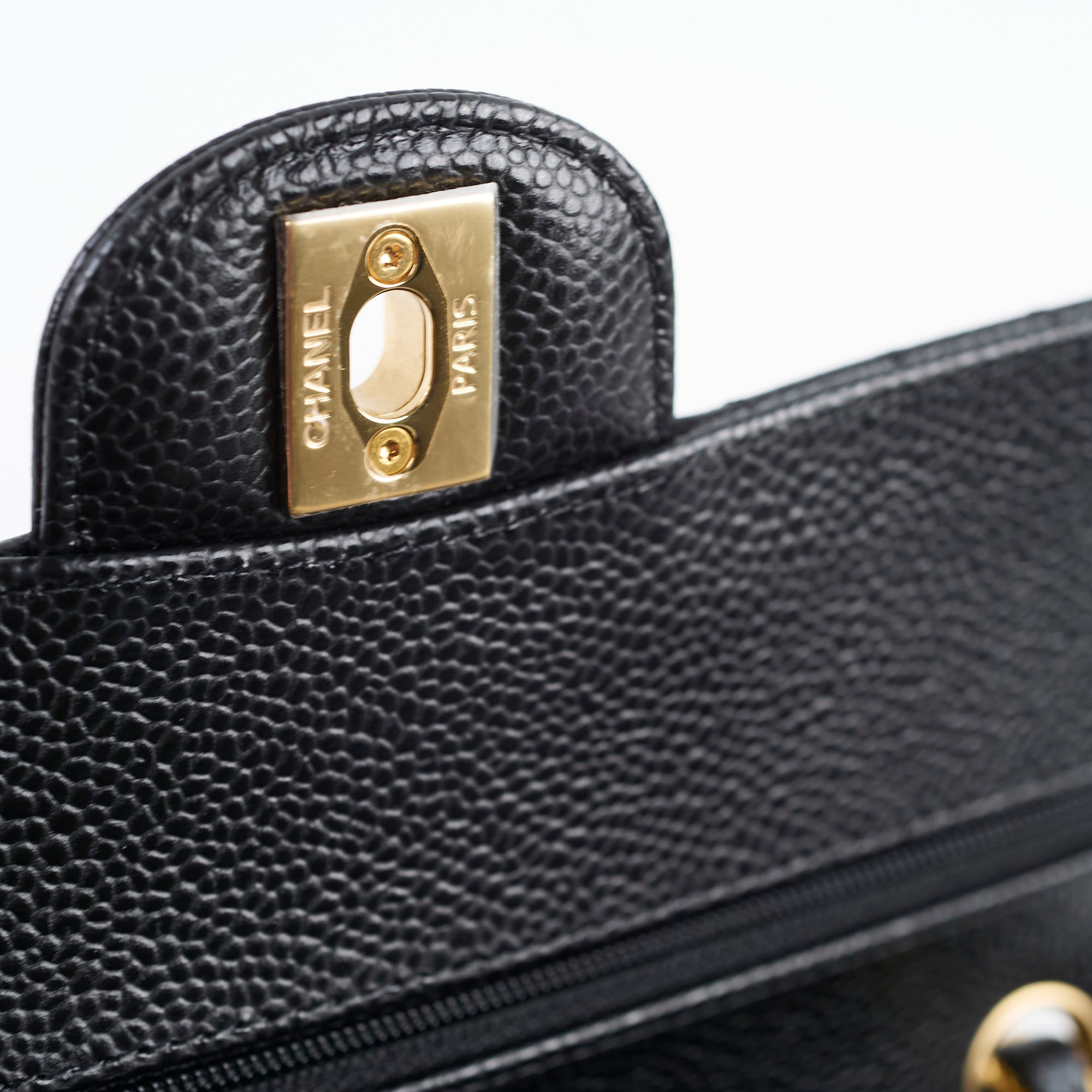Chanel Small Caviar Leather Double Classic Flap Bag Black with Microchip - Luxury Designer Handbag for Women, Perfect for Evening Parties & Special Occasions