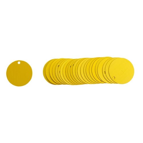 Brady 49900 Aluminum Valve Tags - 10 Packs of 25 (250 Total) - Durable Blank Stock Tags for Industrial Pipe Identification & Equipment Labeling - Perfect for Plumbing, HVAC, and Manufacturing Facilities