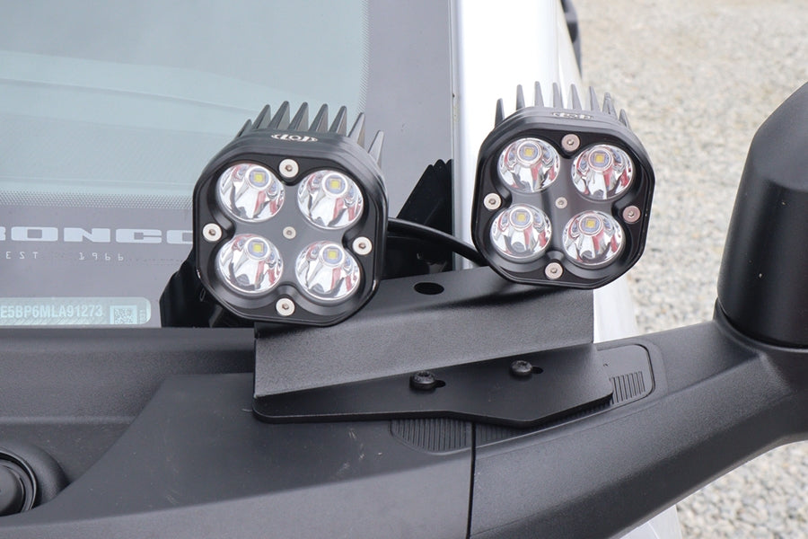 2021-2024 Ford Bronco LOD Offroad Black Ops Double A Pillar Light Mount Bracket - Heavy Duty Black Powder Coated for LED Light Bars - Perfect for Off-Roading, Night Driving & Adventure Trips