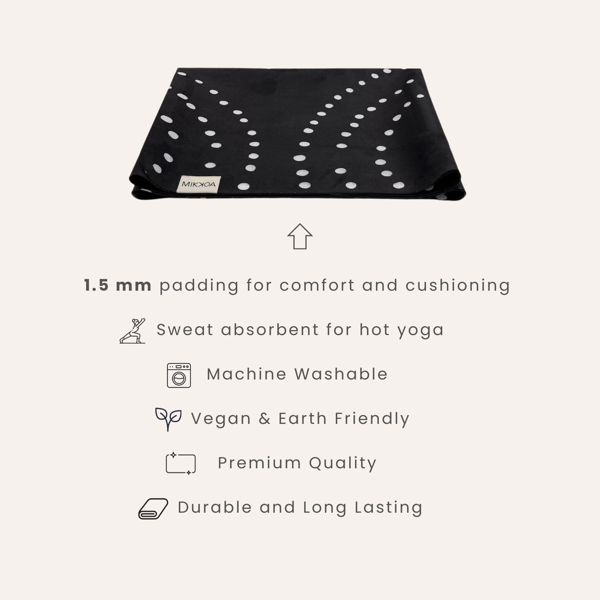 Travel Yoga Mat 1.5mm | Foldable & Lightweight Yoga Mat for Travel, Backpacking, Gym & Outdoor Workouts | Eco-Friendly & Machine Washable | Perfect for Yoga Retreats, Pilates, Home Exercise & Fitness Enthusiasts