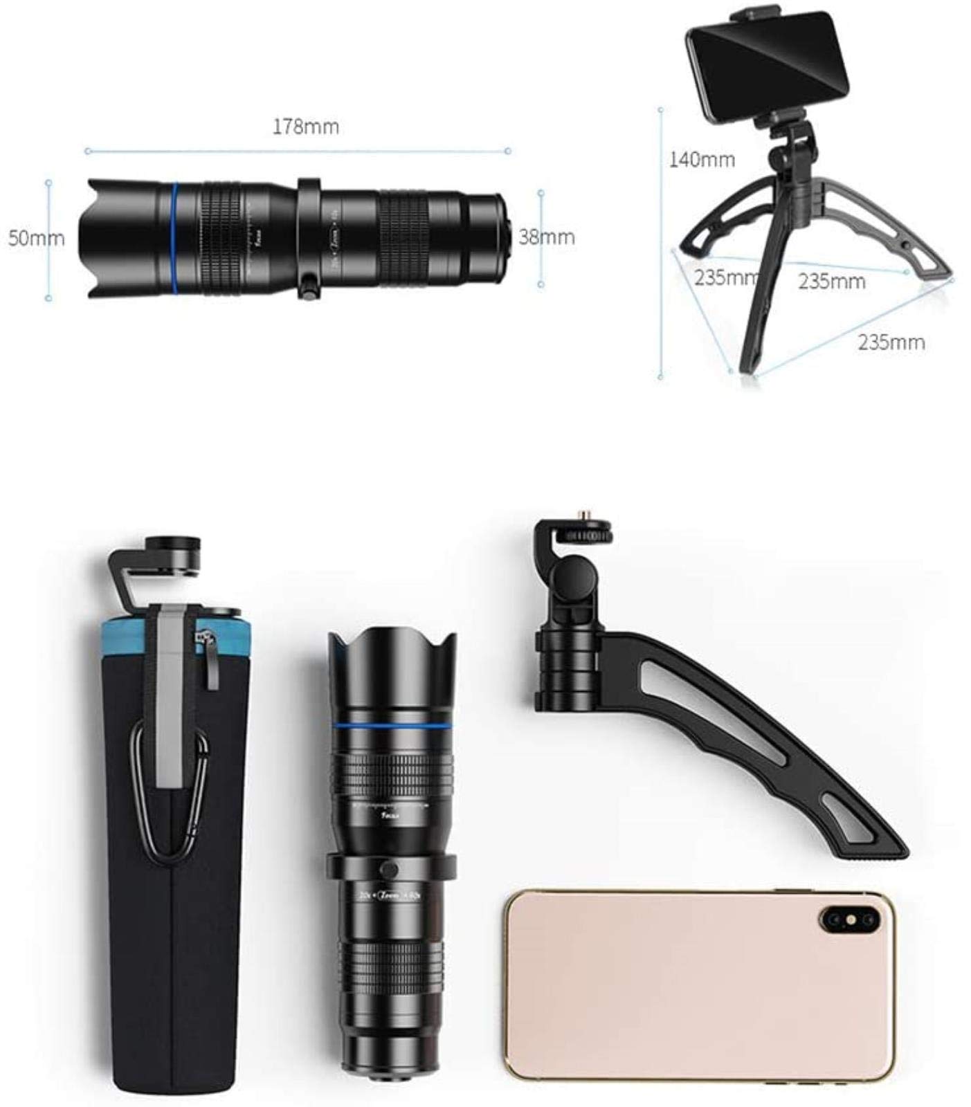 20-40X High Power Zoom Monocular Telescope with Tripod & Phone Clip - HD Super Telephoto Binoculars for Outdoor, Hunting, Bird Watching & Stargazing - Compatible with iPhone & Android Smartphones (Perfect for Travel, Hiking & Wildlife Observation)
