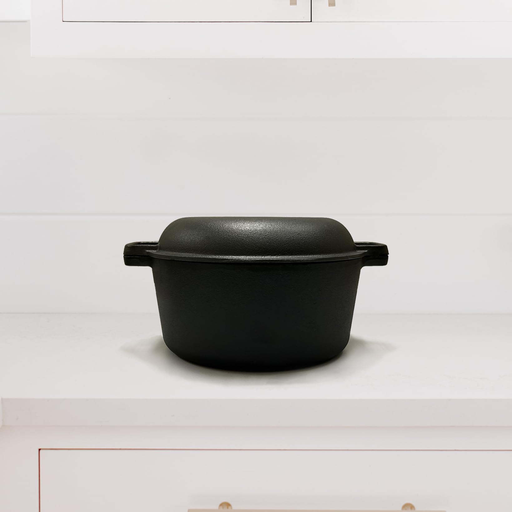 Cuisiland 5QT Cast Iron Combo Cooker – Pre-Seasoned Dutch Oven with 10’’ Skillet Lid – 2-in-1 Multipurpose Cookware for Baking, Searing, Roasting & Frying – Oven & Campfire Safe – Perfect for Home Cooking, Outdoor Camping & BBQ Parties