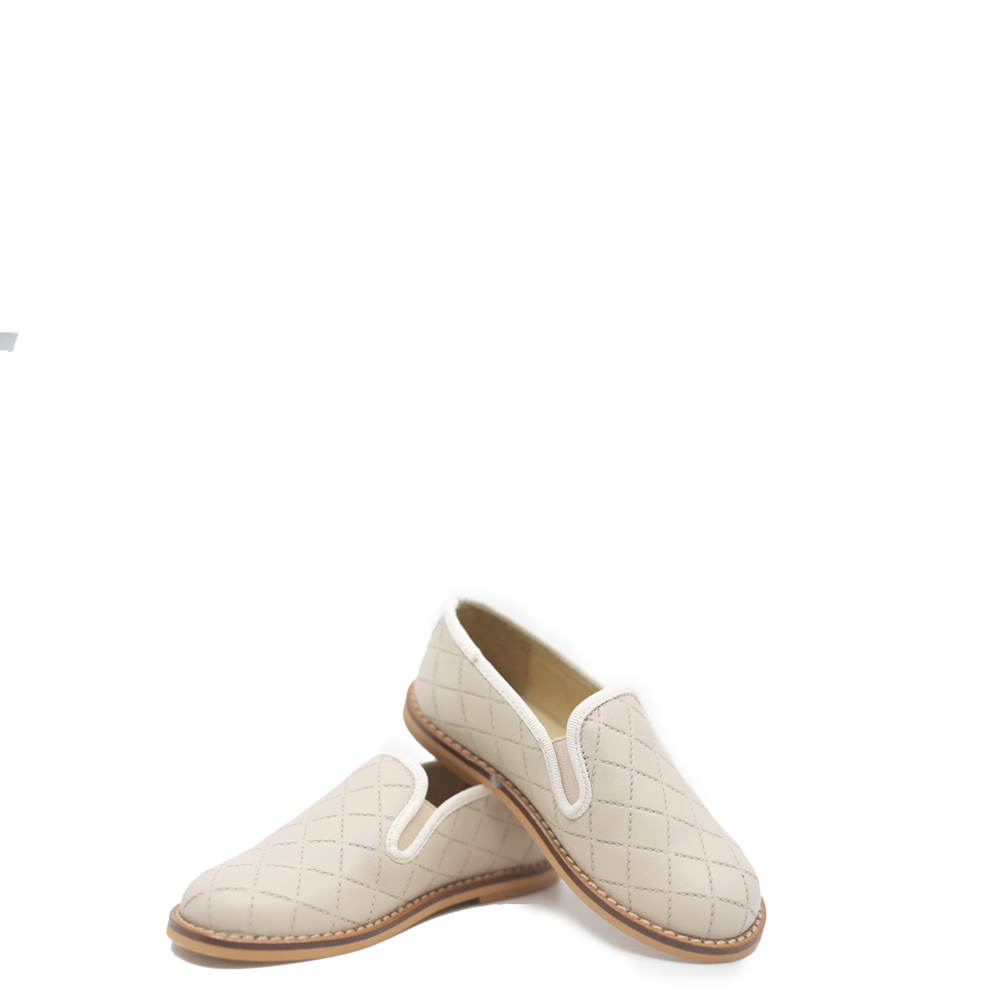 Blublonc Beige Quilted Smoking Loafer Shoes for Men - Comfortable Slip-On Loafers for Casual & Business Wear - Perfect for Office, Travel & Daily Outfits