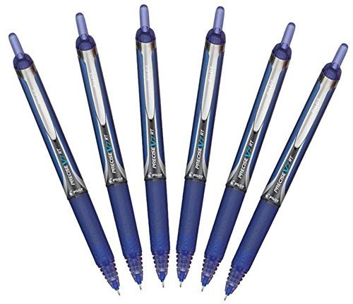 Pilot Precise V7 RT Retractable Rolling Ball Pens - Fine Point 0.7mm, Blue Ink, 12 Pack - Smooth Writing for Office, School & Note Taking
