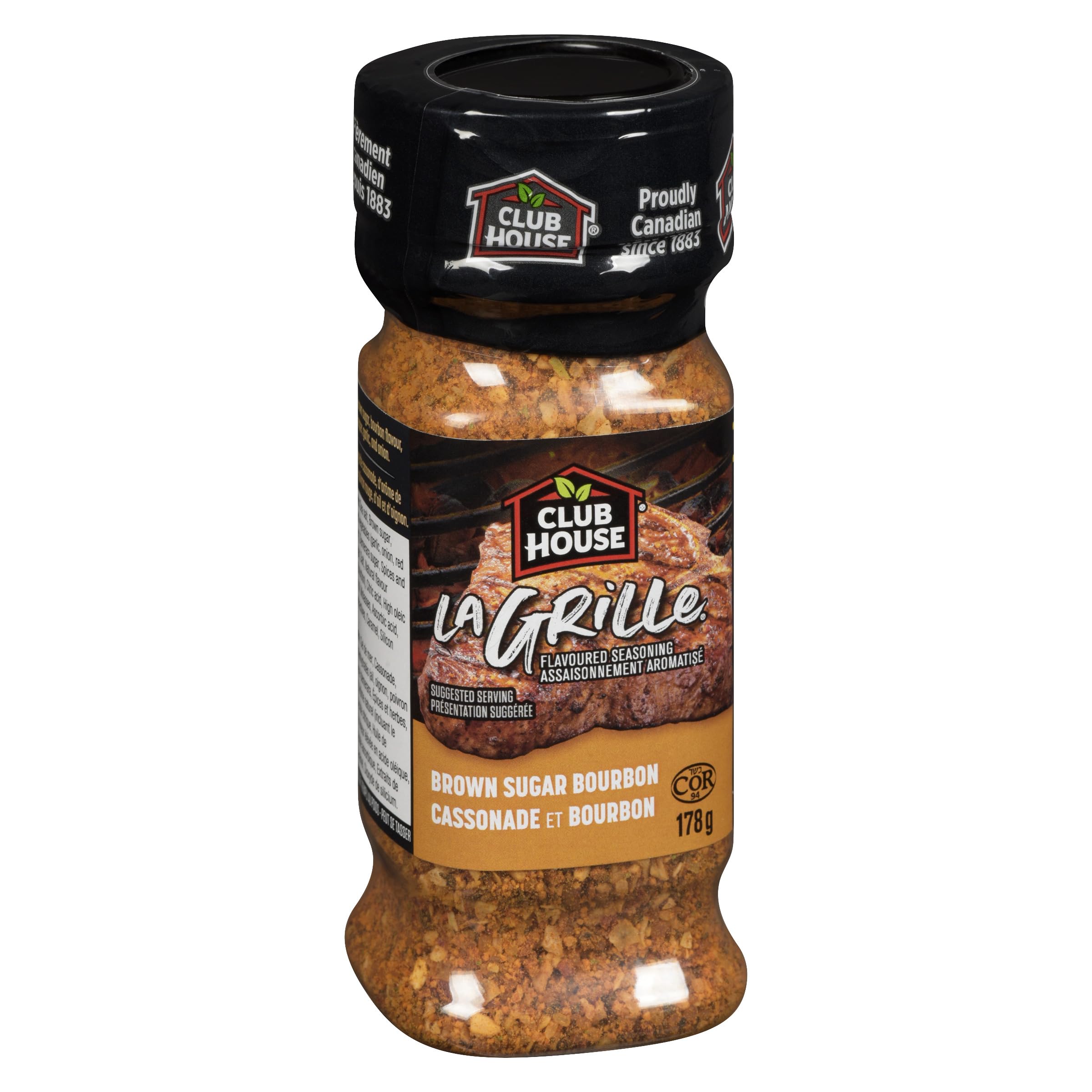 Club House La Grille Brown Sugar Bourbon Seasoning 178g - Premium BBQ Rub for Grilling, Smoking & Roasting - Perfect for Steak, Ribs, Chicken & Pork
