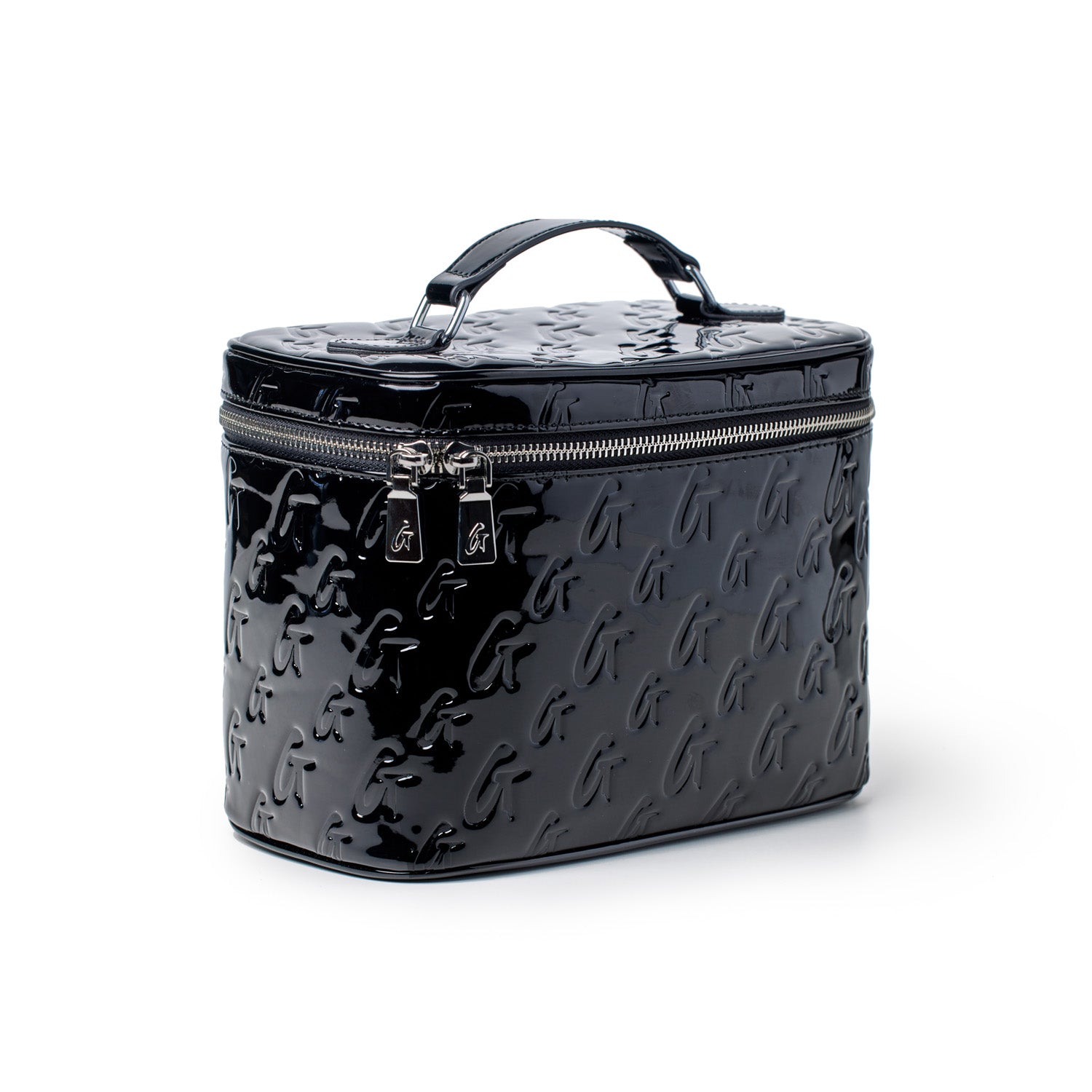 Large Monogram Toiletry Bag with Mirror - Black | Travel Cosmetic Organizer for Women & Men | Perfect for Gym, Vacation & Business Trips