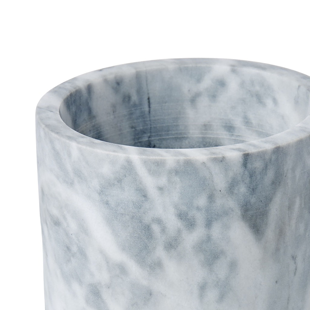 Davis & Waddell Nuvolo Marble Utensil Holder - Grey Kitchen Organizer (12x12x19cm) - Perfect for Countertop Storage & Utensil Organization in Modern Kitchens
