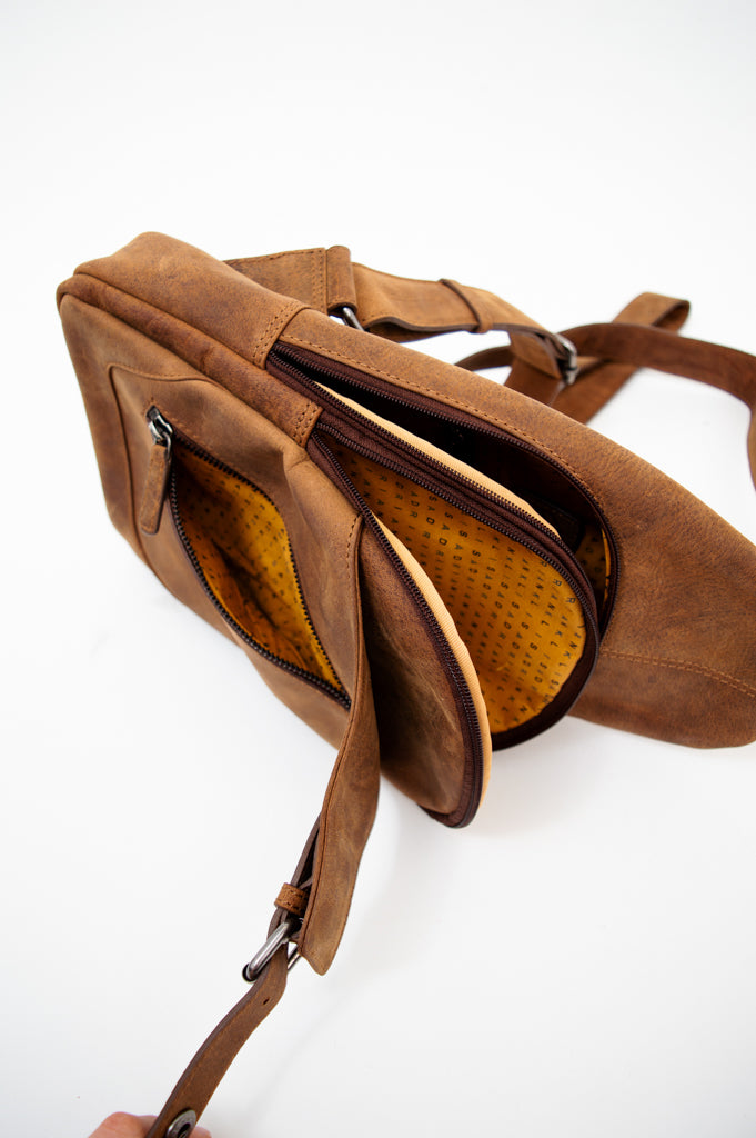 Premium Adrian Klis 2854 Sling Bag - Genuine Buffalo Leather Crossbody Bag for Men & Women - Perfect for Travel, Work & Everyday Use