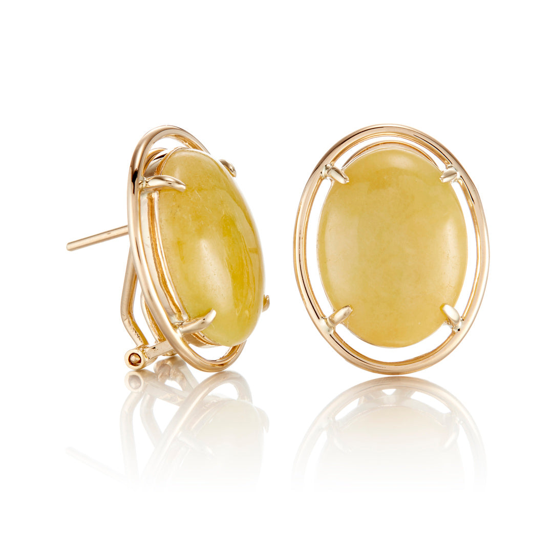 Yellow Jade Peninsula Earrings – Elegant Handmade Jewelry for Women, Perfect for Weddings, Parties & Daily Wear