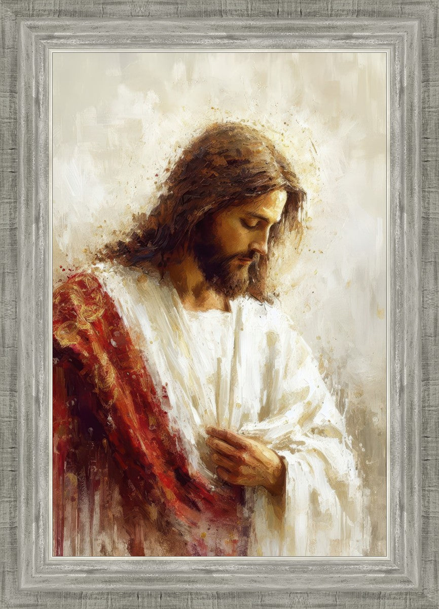 Jesus Christ in Red Robes - Religious Wall Art for Home & Church Decor - Perfect for Prayer Rooms, Sunday Schools & Christian Gifts