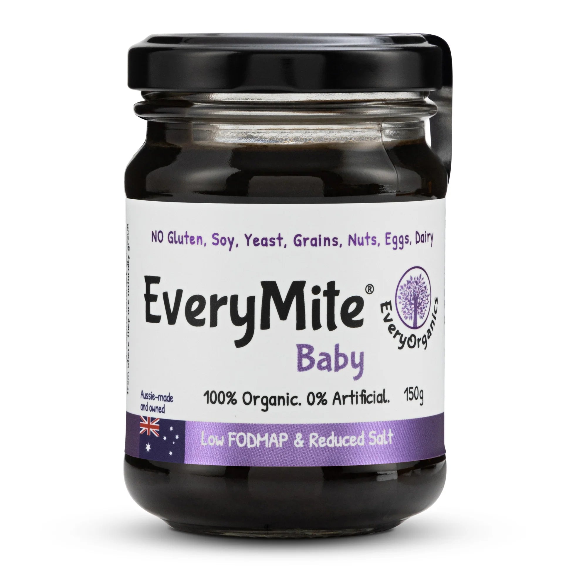 EveryMite Baby Low FODMAP & Reduced Salt Peanut Butter Spread - 150g | Gentle on Sensitive Tummies | Perfect for Baby Food, Snacks & Allergy-Friendly Diets