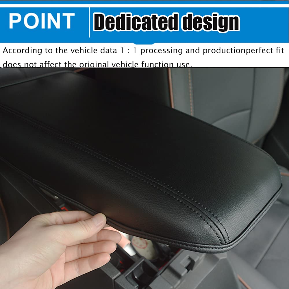 Premium Leather Center Console Cover Armrest Pad for Honda Accord 2013-2017 (9th Gen) - Red Stitching, Comfortable Car Interior Accessory, Protects & Enhances Driving Experience