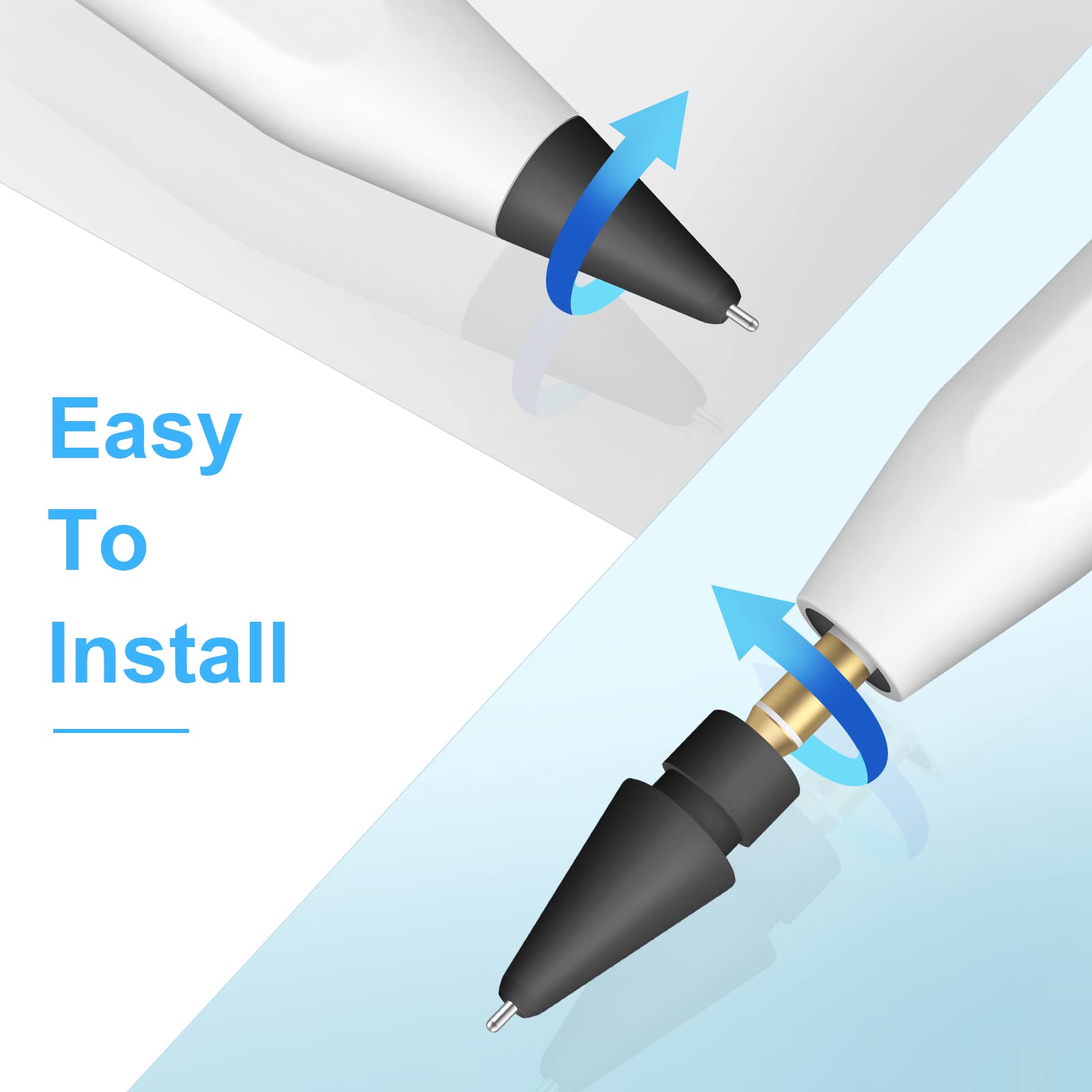 Apple Pencil Tips 2-Pack for Pro/1st/2nd Gen - Precise 0.72mm Nibs for iPad Drawing & Note-Taking