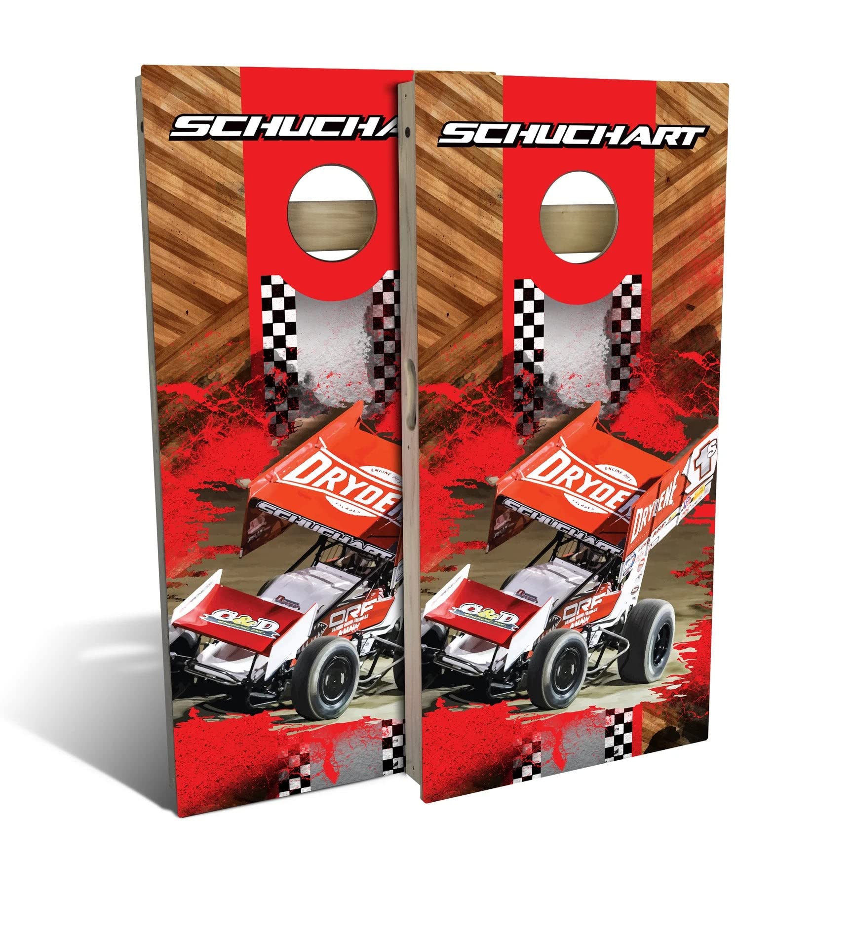 Skip's Garage Schuchart Cornhole Board Set - Regulation Size Bean Bag Toss Game with 2 Boards & 8 Bags - Perfect for Backyard Parties, Tailgating, and Outdoor Family Fun