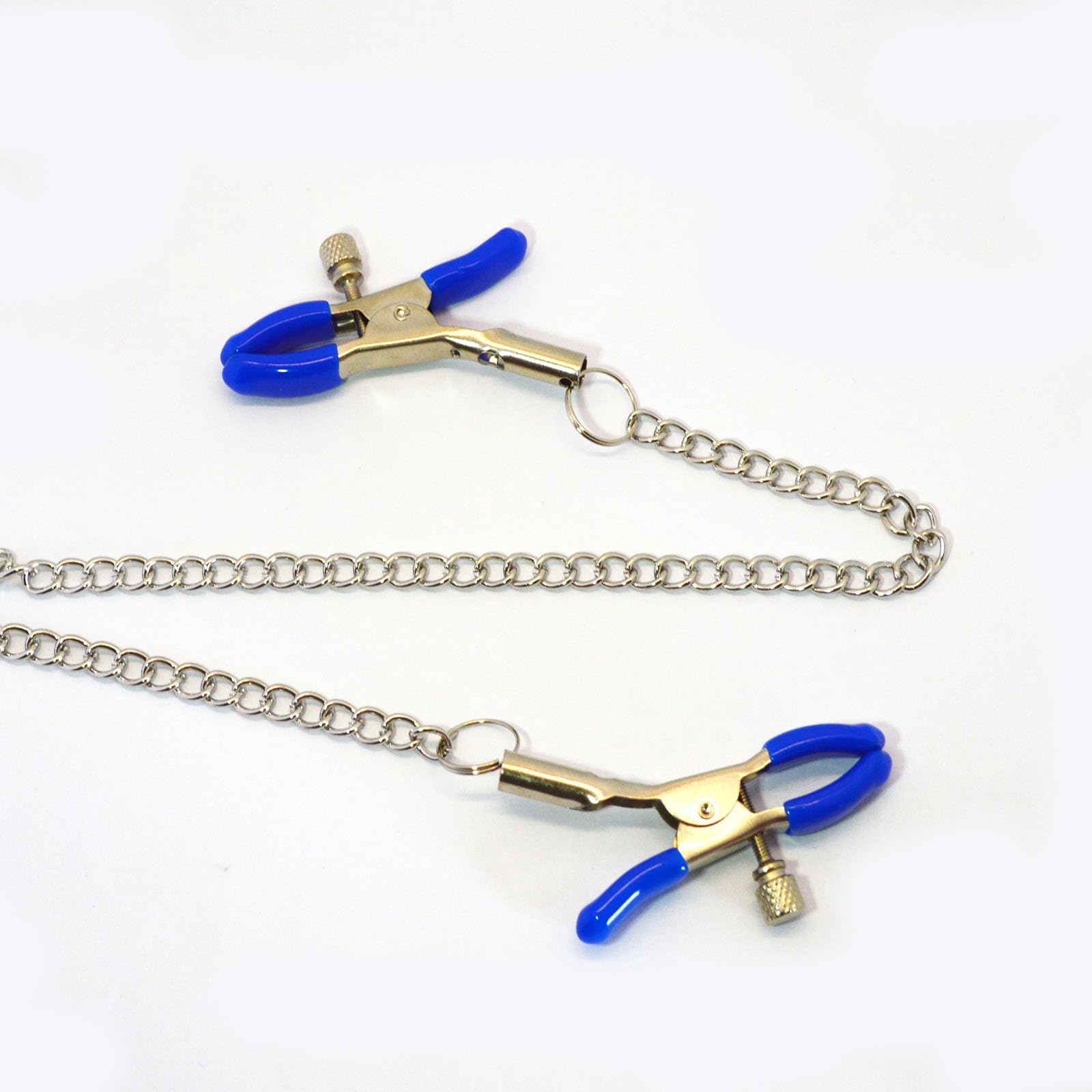 Adjustable Pressure Nipple Clamps - Stainless Steel Non-Piercing Body Jewelry for Women & Men - Faux Piercing Nipple Clips with Body Chain Necklace - Perfect for BDSM, Fetish Play, and Sensual Enhancement