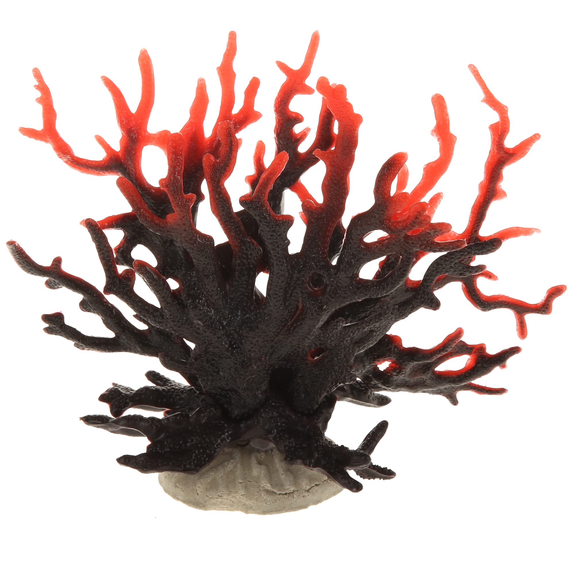 VOCOSTE Mini Faux Coral Reef Decor for Aquarium - 6.5x5.83 Inch Black Red Artificial Coral Ornament | Perfect for Fish Tank, Home Decor, Office Desk & Marine Theme Parties