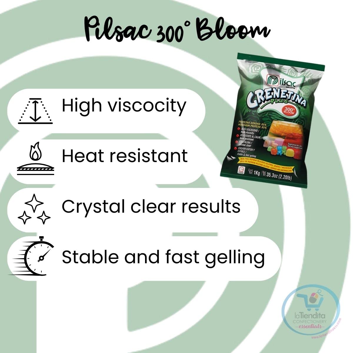 10 Pack PILSAC Unflavored Beef Gelatin Powder 300° Bloom - 2.2 lb per Bag (22 lb Total) - Professional Grade for Baking, Cooking & DIY Projects - Perfect for Jellies, Marshmallows & Protein Shakes