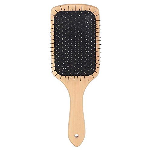 MAPPERZ Wooden Paddle Hair Brush with Ball Tip Bristles - Detangling & Smoothing Hair Brush for Men & Women - Natural Wood Hairbrush for Straightening & Styling - Perfect for Daily Hair Care & Salon Use (Brown)