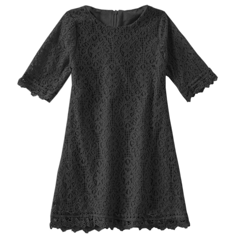 Niyage Girls Lace Toddler Dress - Elegant Floral Half Sleeve Party Princess Dress for Birthday, Wedding & Special Occasions