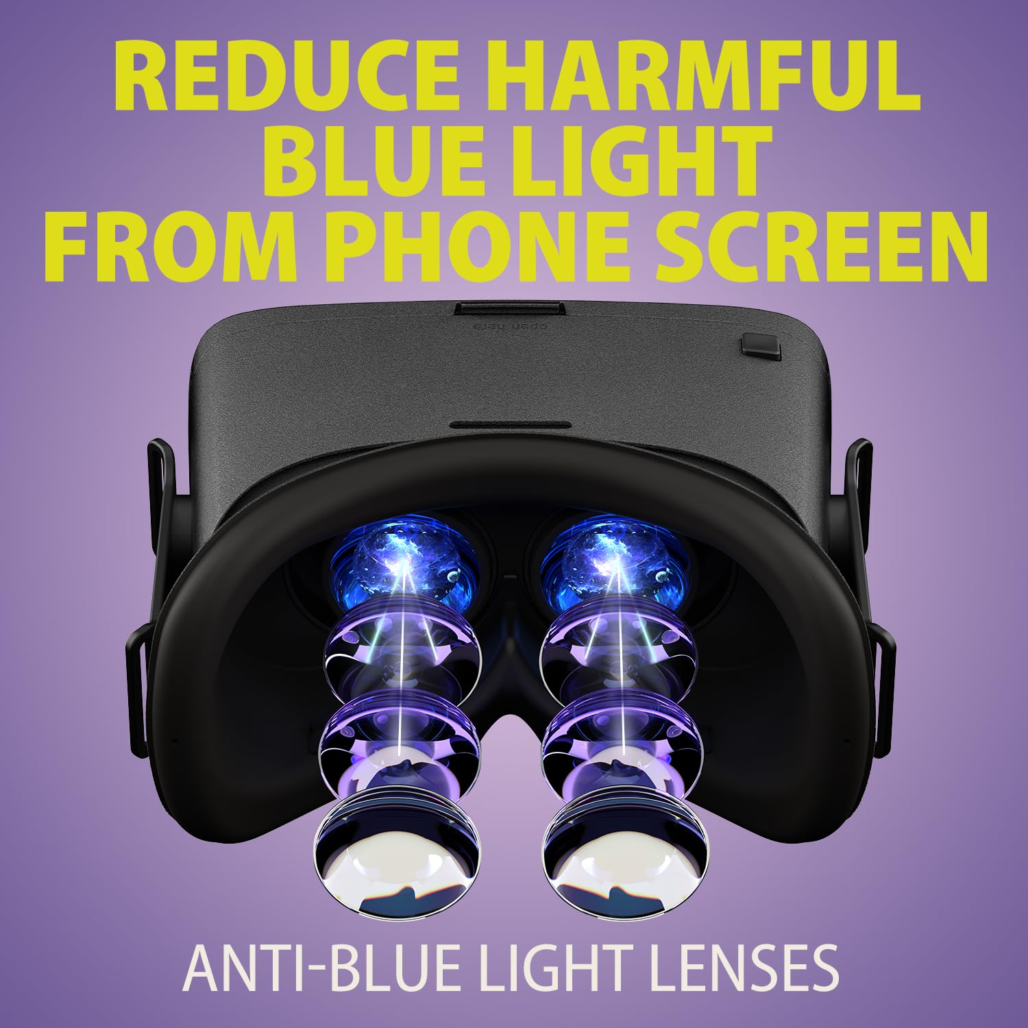 DESTEK V5 VR Headset for iPhone 15/14/13/12/11 & Samsung Android Phones with Controller - Anti-Blue Light HD Lenses, 110° FOV Virtual Reality Goggles (Black) | Perfect for Gaming, Movies & 3D Experiences