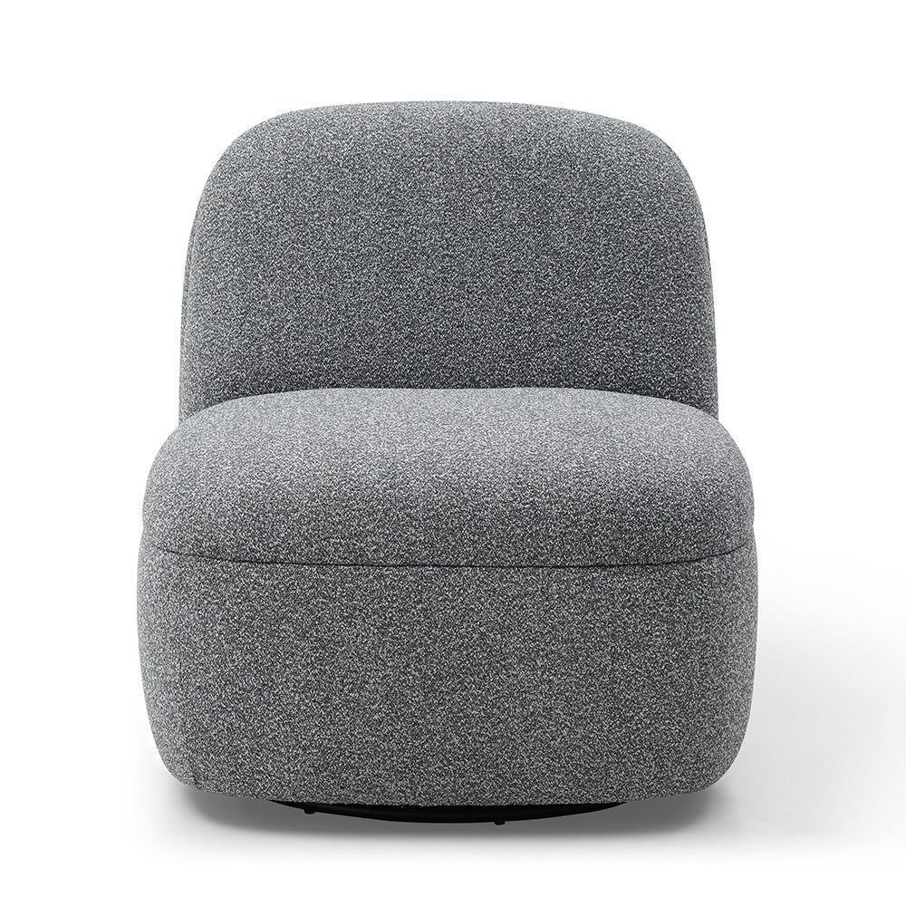 LEXTER Swivel Lounge Chair - Dark Grey Modern Accent Chair for Living Room, Bedroom, or Office - 360 Degree Rotating Comfortable Reading Chair with Ergonomic Support