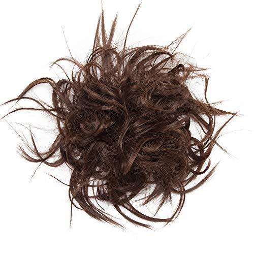 Tousled Wavy Hairpiece Bun Scrunchie Hair Wrap - Perfect for Women's Updo Hairstyles, Casual & Formal Events, and Everyday Wear