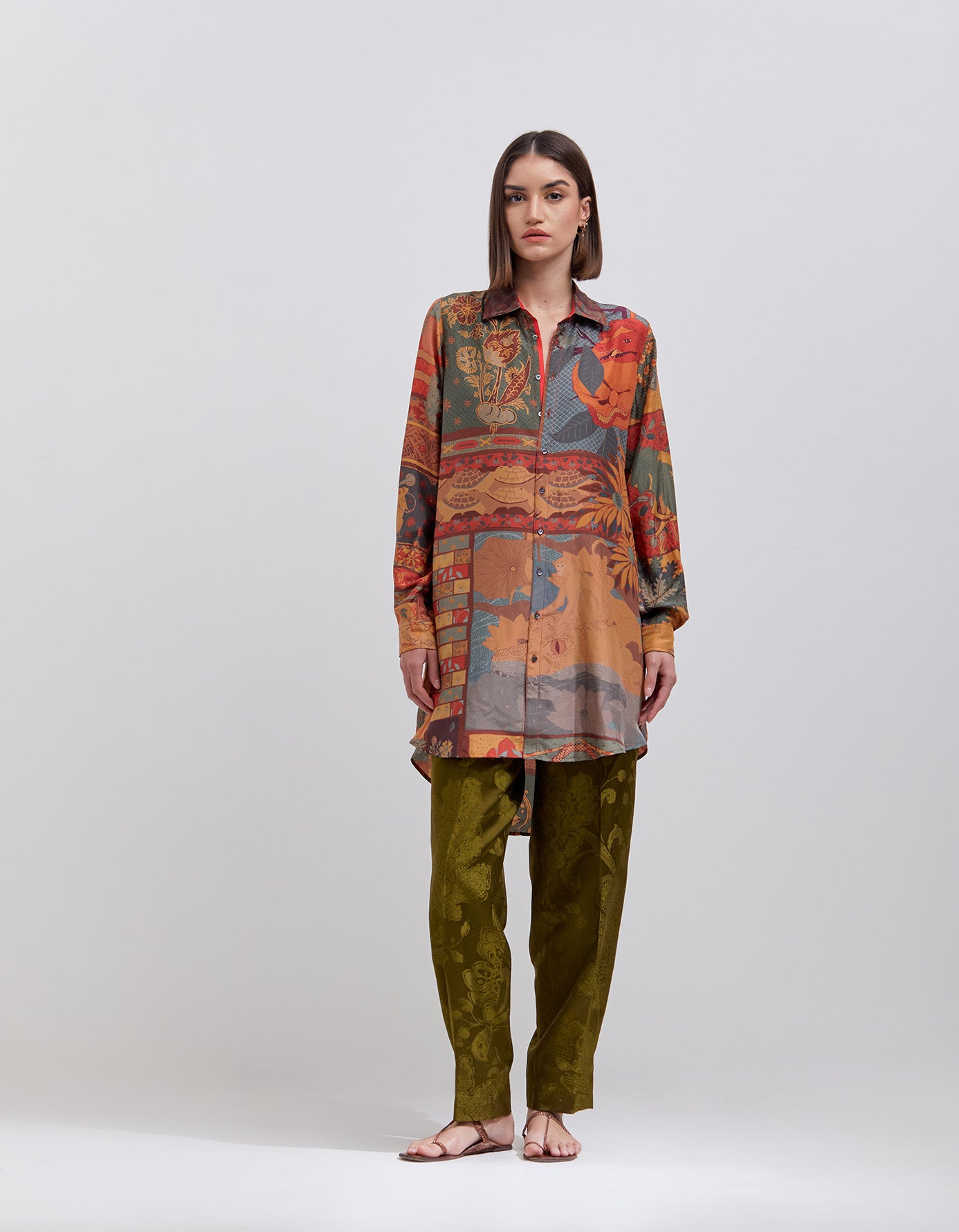 Premium Udaan Silk Shirt in Terracotta - Elegant & Comfortable Blouse for Women | Perfect for Office Wear, Parties & Special Occasions