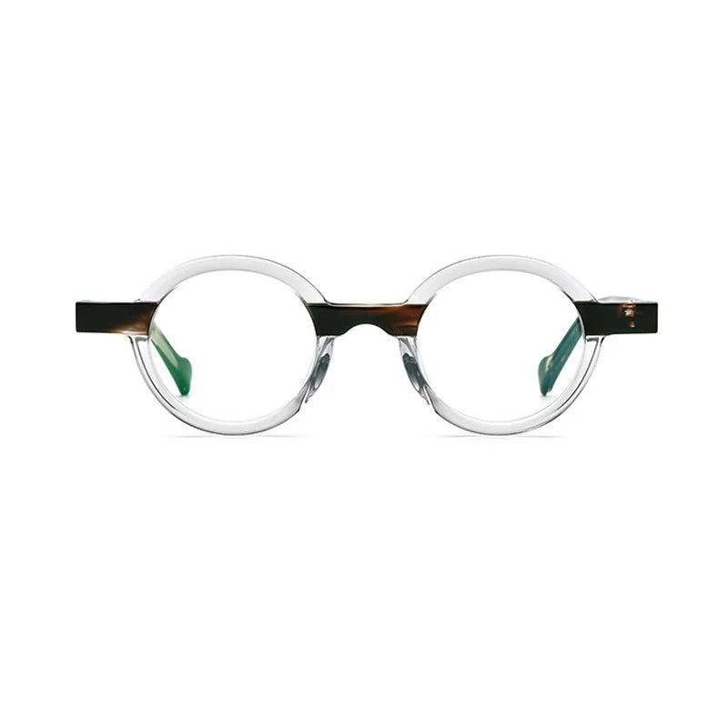 Stylish Black Unisex Acetate Round Eyeglasses - Full Rim Small Frame 19231 | Perfect for Reading, Work & Fashion Accessories