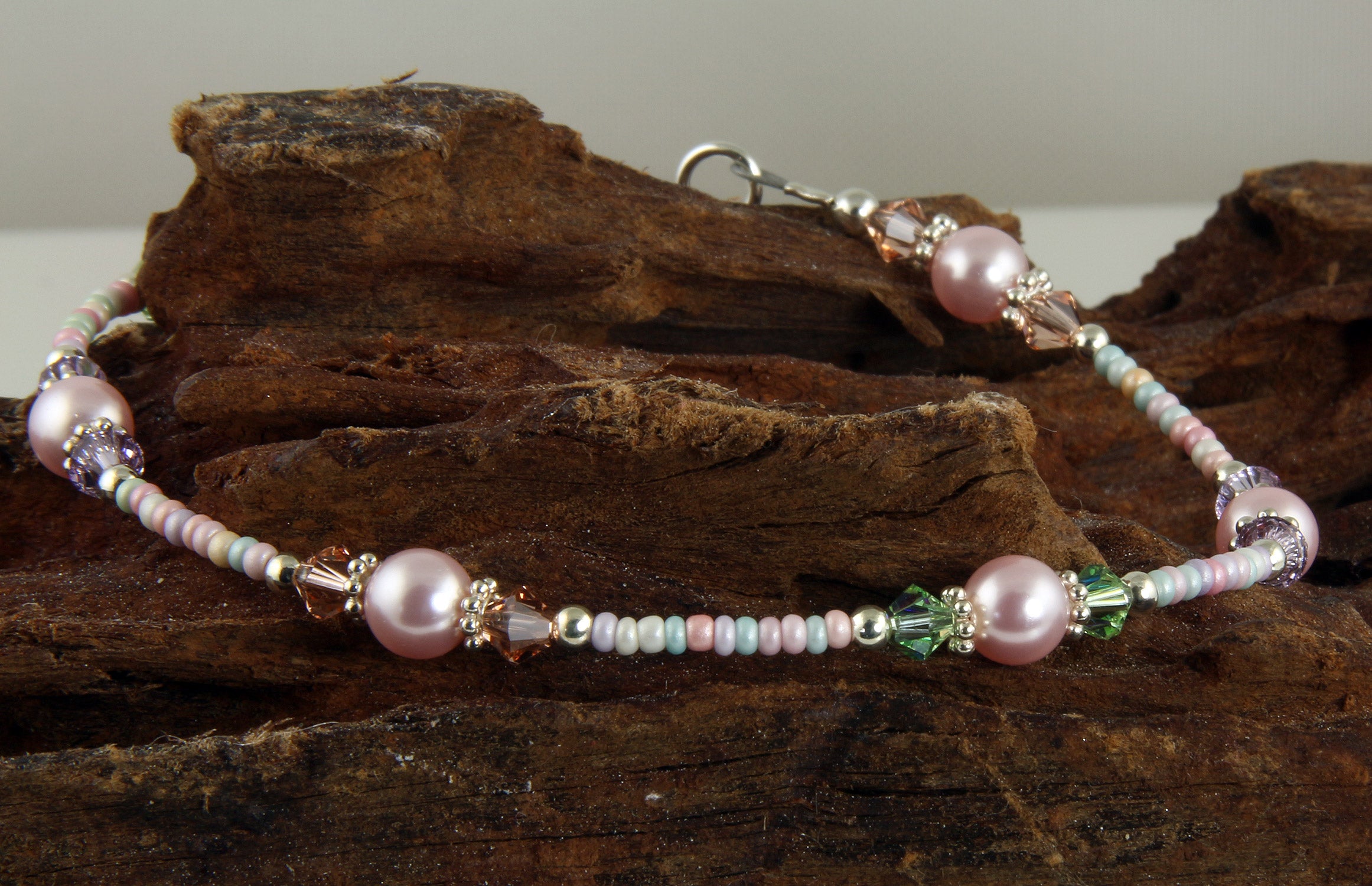Elegant Spring Pink Pearl Beaded Anklet for Women - Dainty Adjustable Ankle Bracelet - Perfect for Beach, Wedding & Boho Fashion Accessories