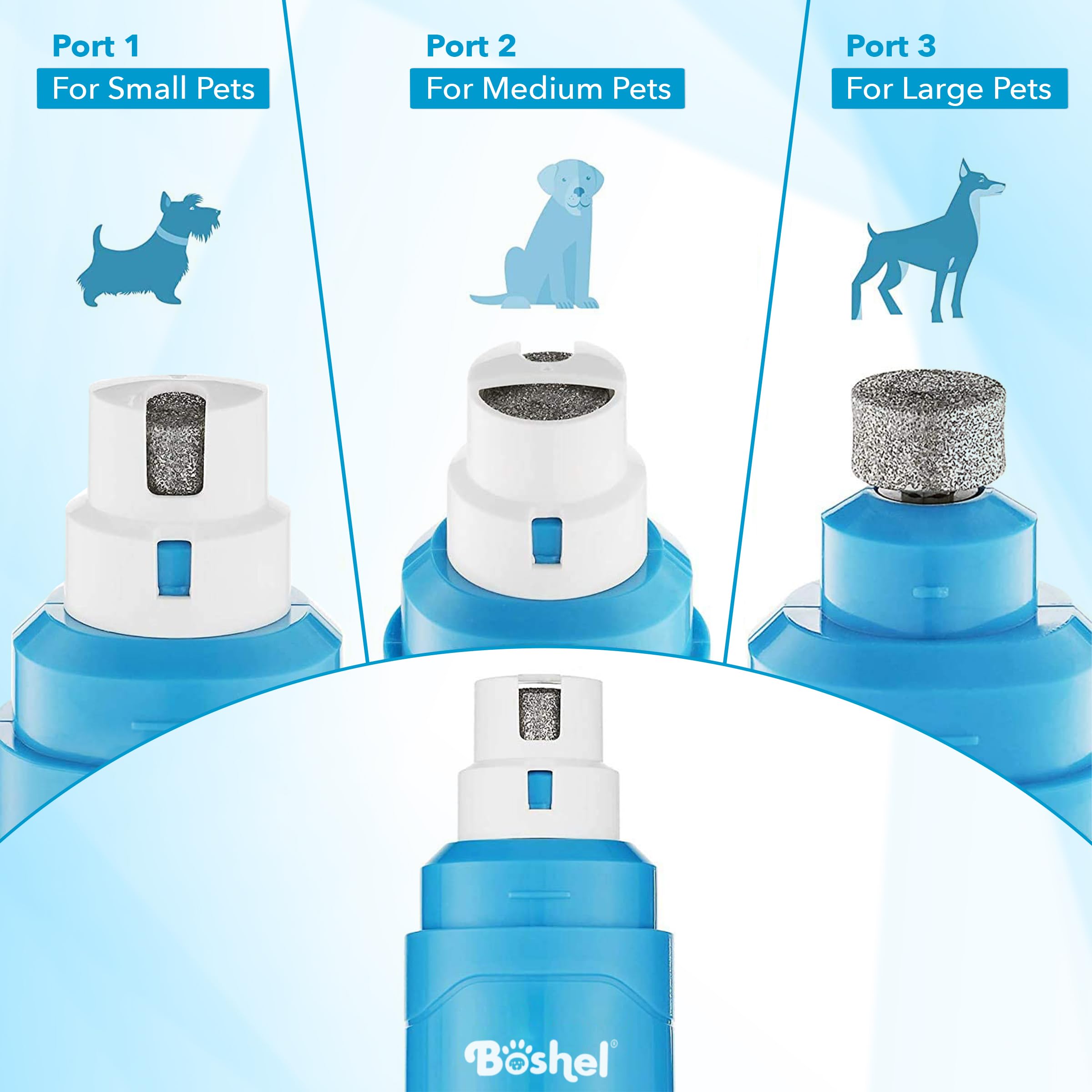 Boshel Pet Nail Grinder for Dogs & Cats - Quiet Electric Nail Trimmer for Large Dogs, Small Puppies & Cats - Pain-Free Pet Nail Clipper & File - Perfect for Grooming at Home or Professional Use